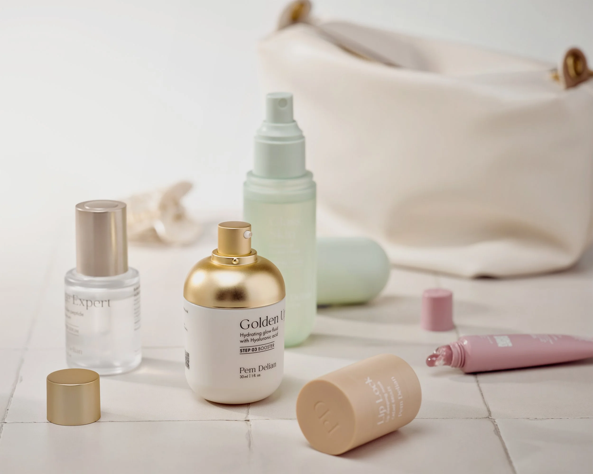 Skincare Collection Photography | Pem Delian Full Line with Pouch