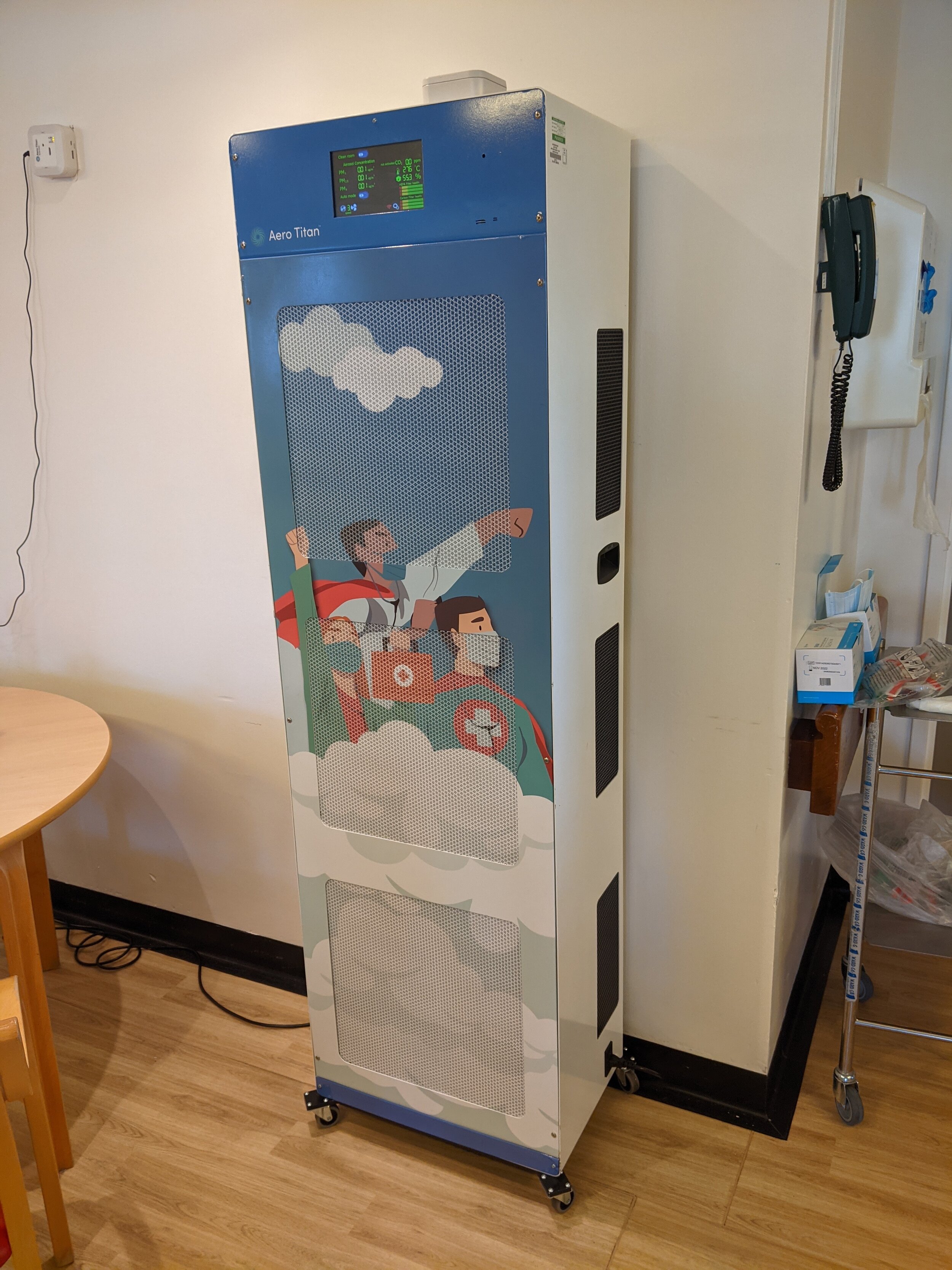3 fan HEPA/UVC in corridor