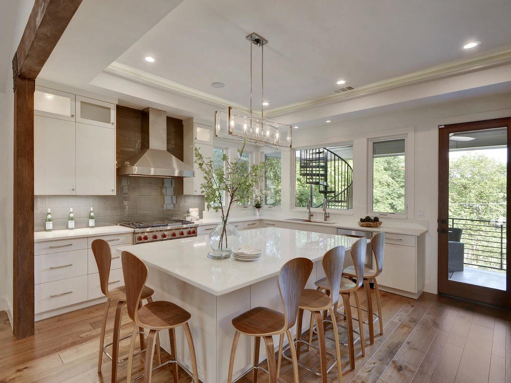 Bungalow-Remodel-Kemah-TX-Modern-Home-wood-beam-kitchen-white