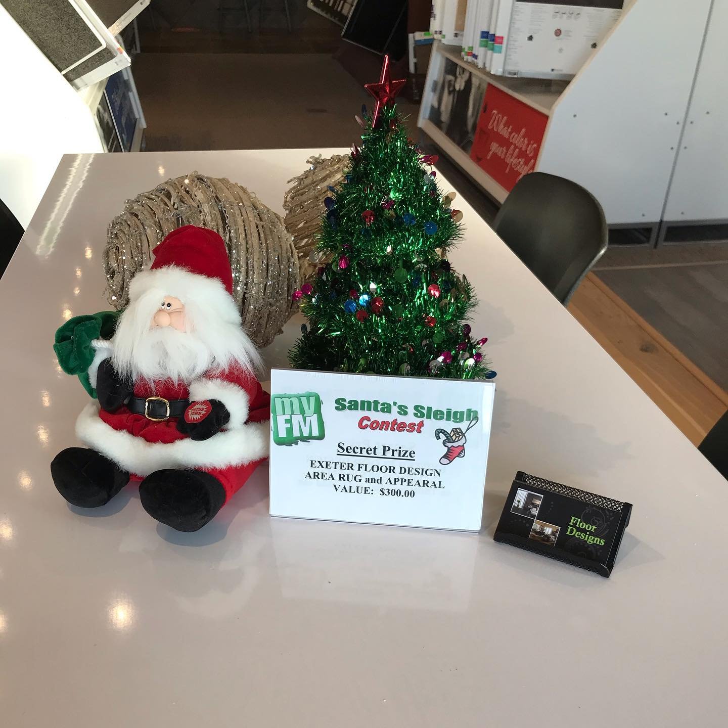 Floor Designs is participating again this year in the myFM&rsquo;s Santa&rsquo;s Sleigh contest!