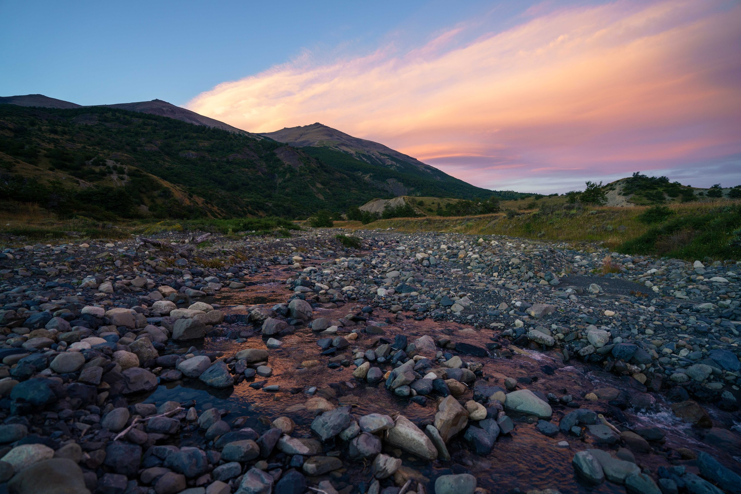 Pastel sunset over the Central District, Torres Del Paine