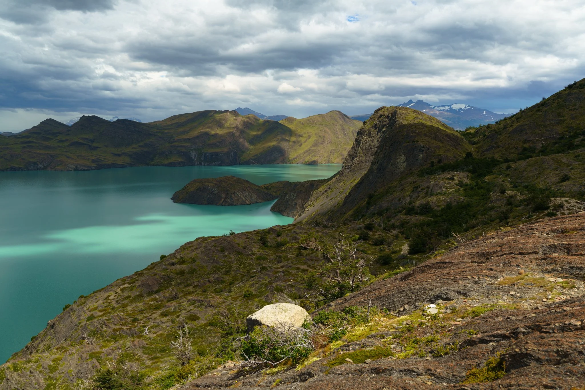 The green water of lago nordenskjöld Torres Del Paine National Park