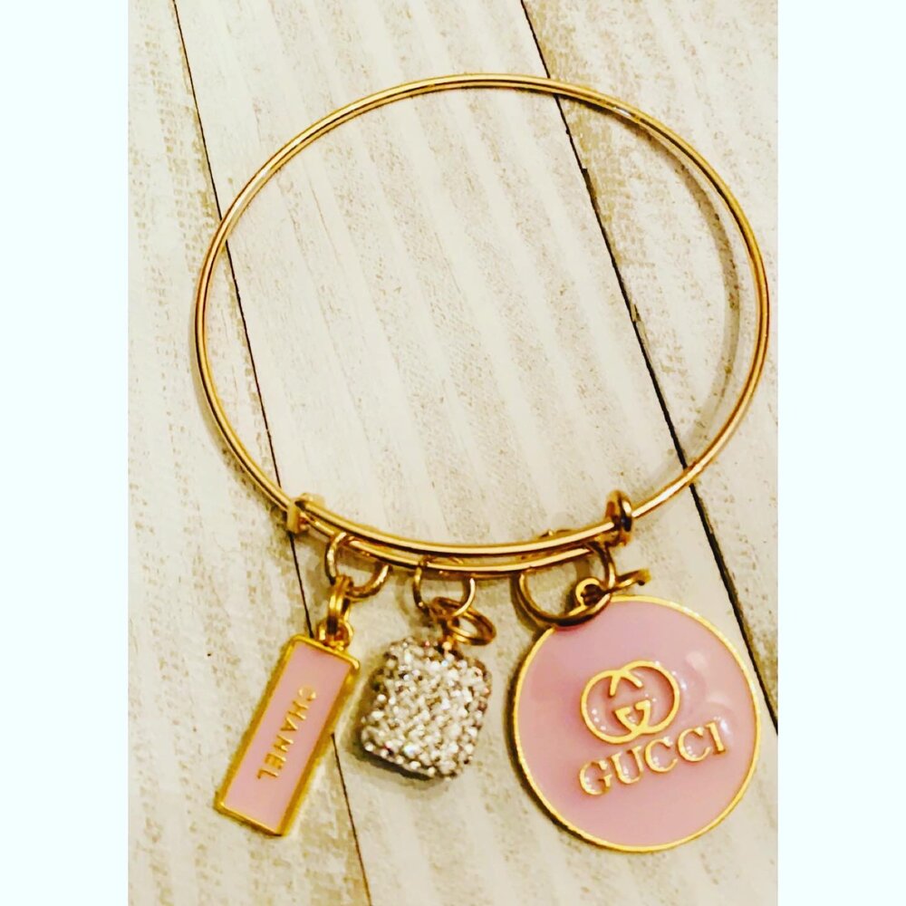Designer charm bracelet—Gold and pink — Domminique & Co. Charms