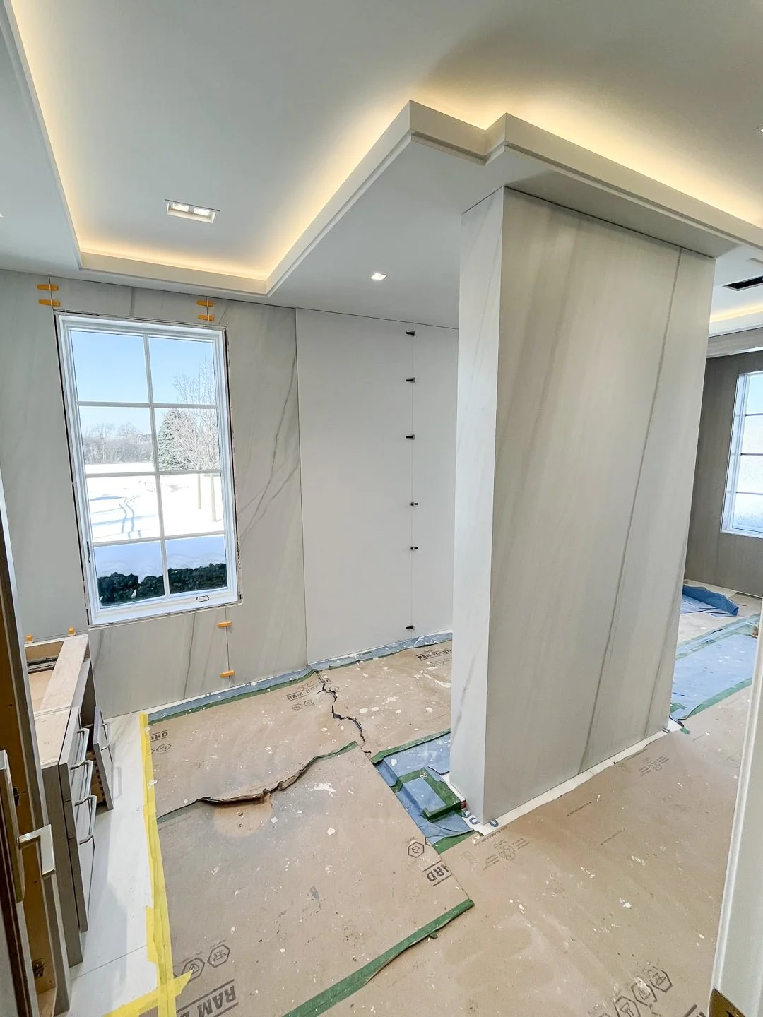Now that's what you call a walk in shower... or a walk THROUGH shower.
We're very please with how this project for @lucchettahomes is coming along.

Stone: Ultra Marmi Bianco Covelano

#DreamHome #DreamBathroom #CustomShower #StonePro