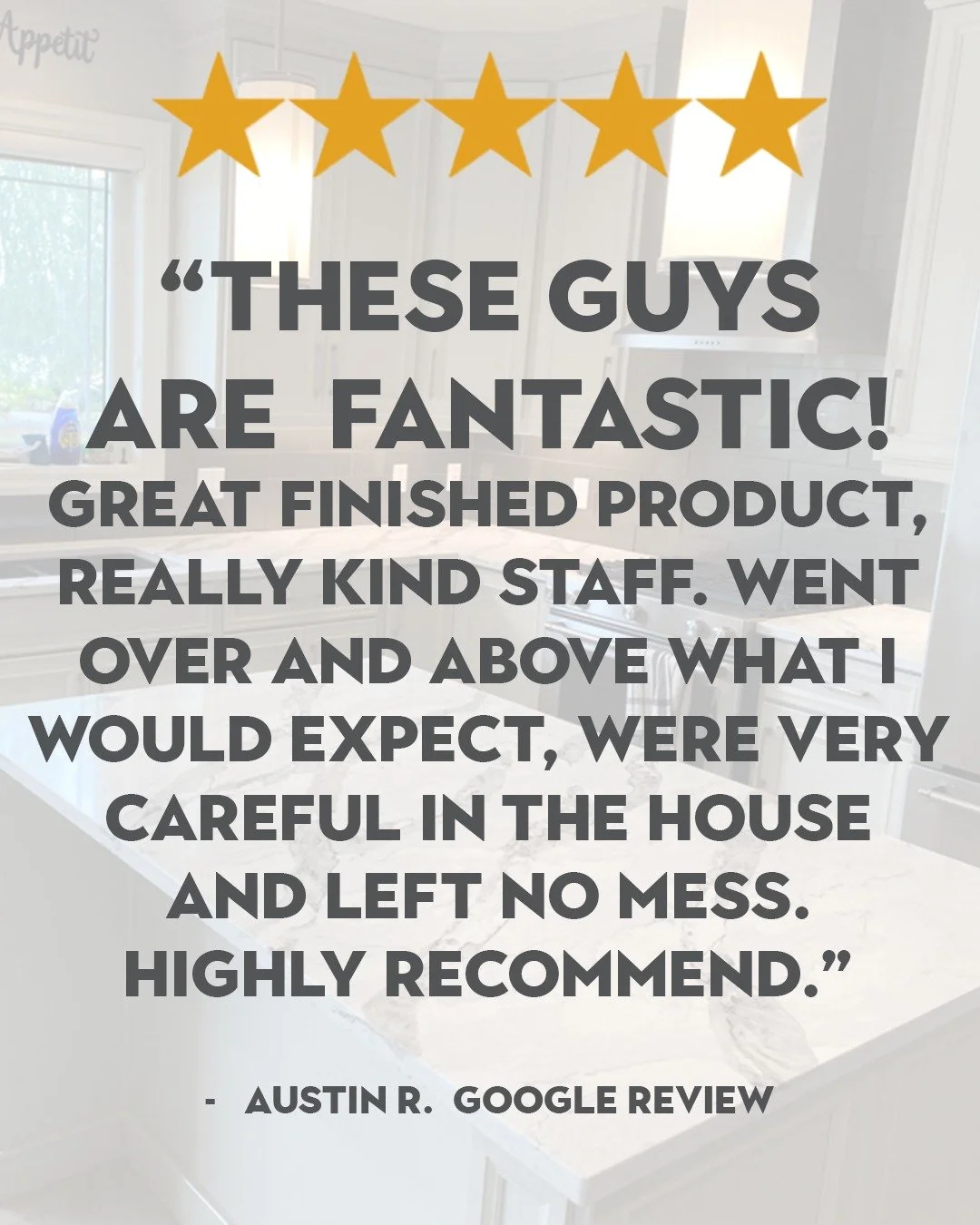 Thanks, Austin. We think you're pretty fantastic too. Thanks for welcoming our team into your home for a nice upgrade!

#GoogleReview #NiagaraContractor #KitchenRenovation