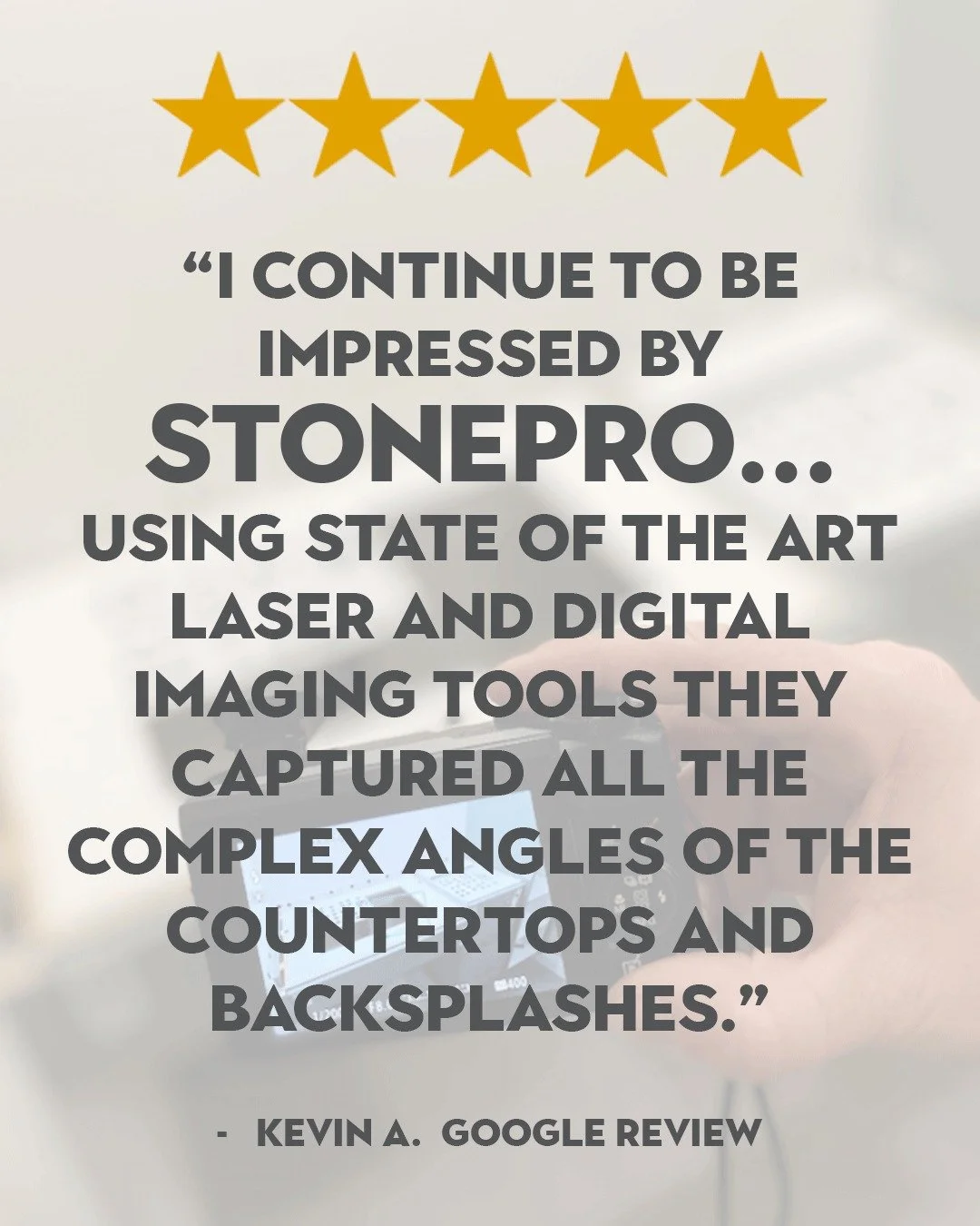 Precision is the difference between a countertop that fits and one that feels like it was always meant to be there.

Using PhotoTop5 technology, a camera captures every complex angle and backsplash curve with digital imaging. It turns a messy manual 