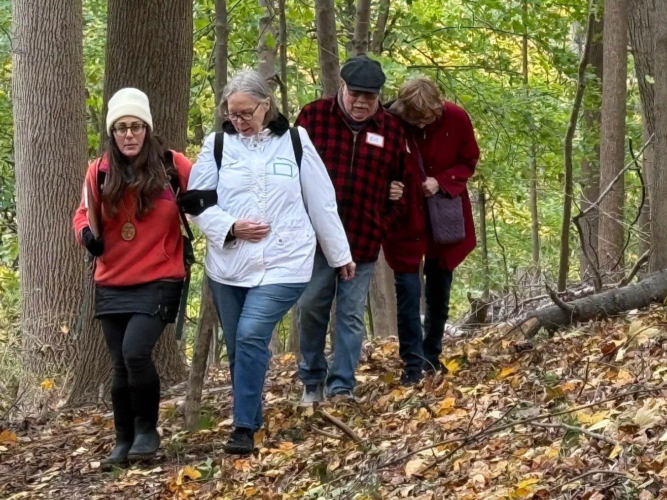 Adults walking together outdoors