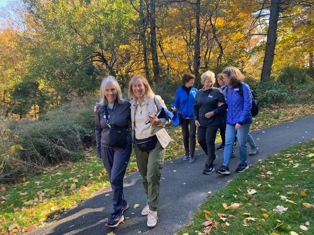 Adults connecting outdoors