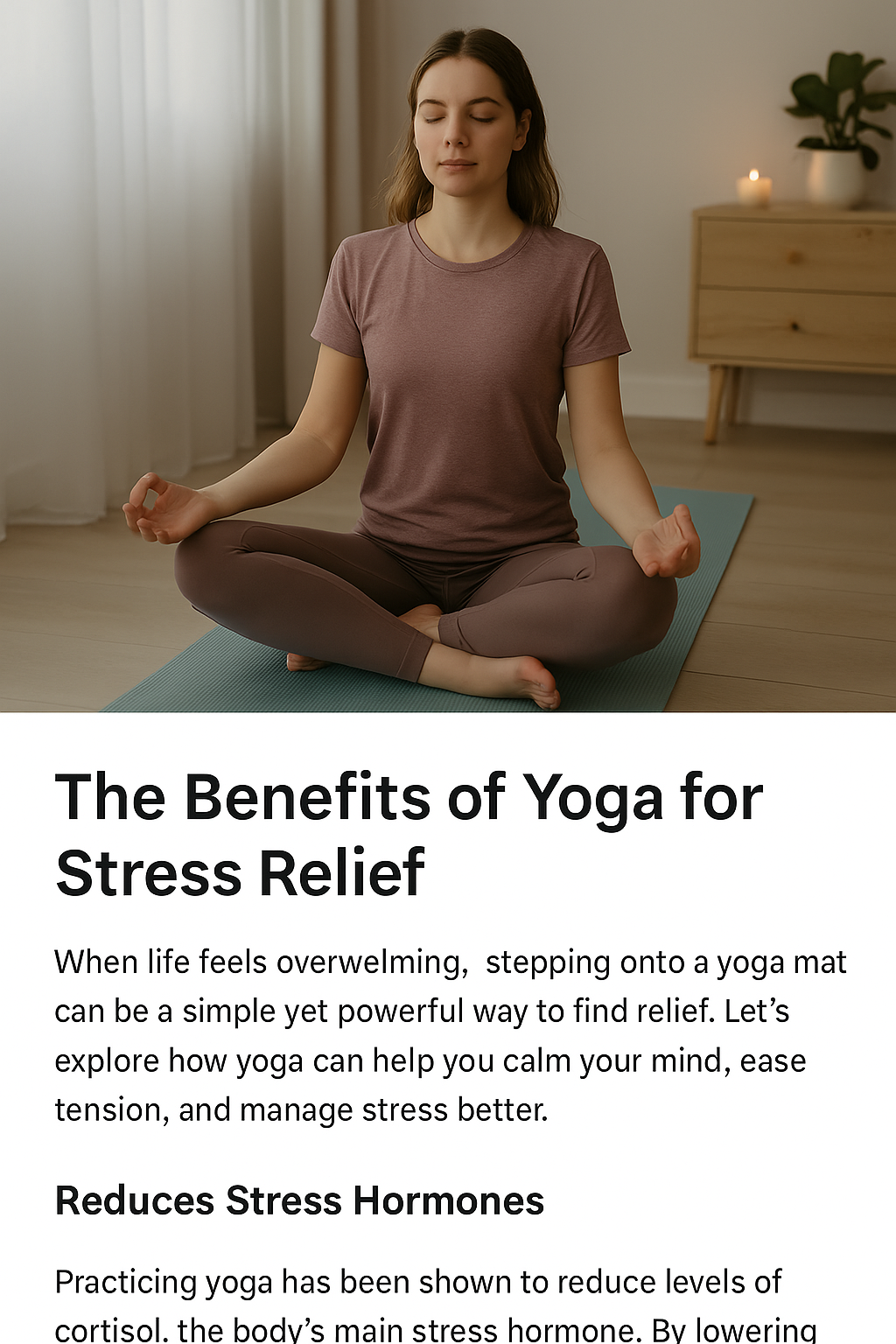 The benefits of Yoga for stress relief