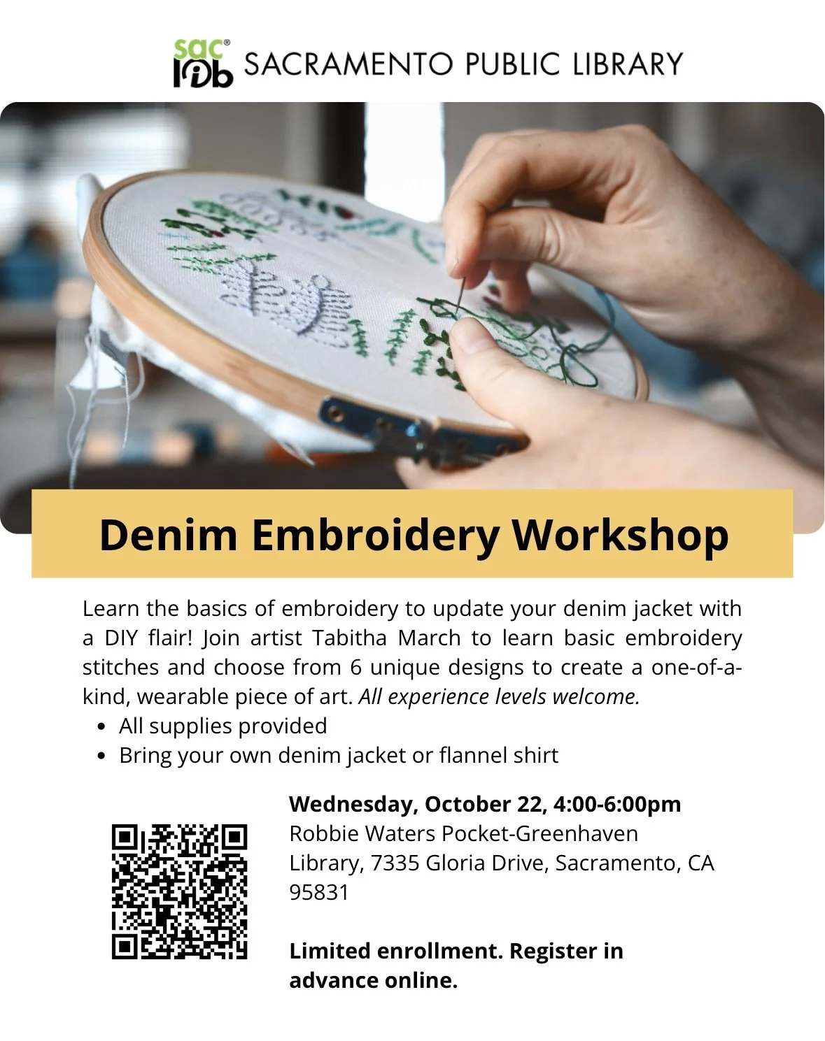 Denim Embroidery Robbie Waters Pocket-Greenhaven Library