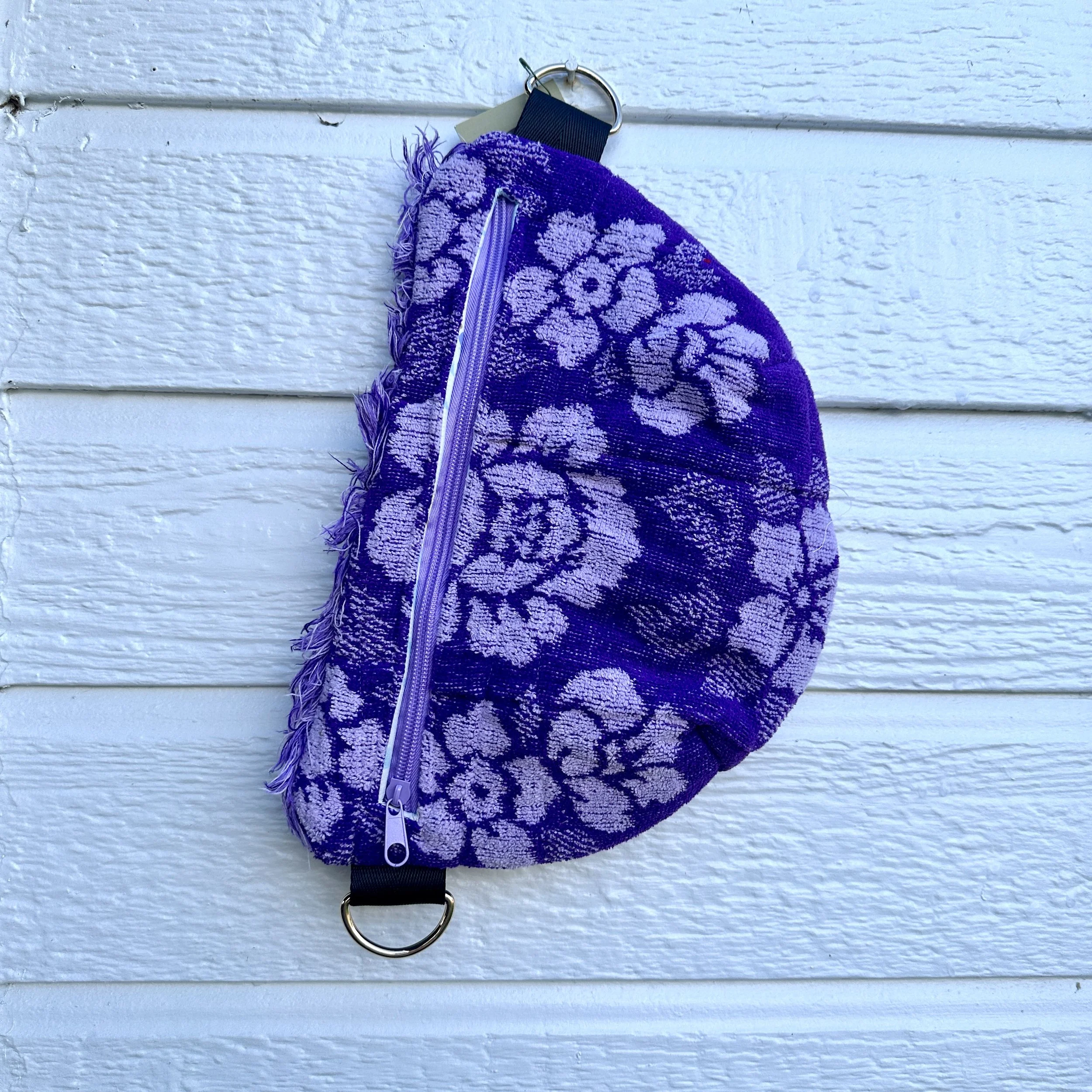 🦄Bum Bag Vintage Purple Floral Towel