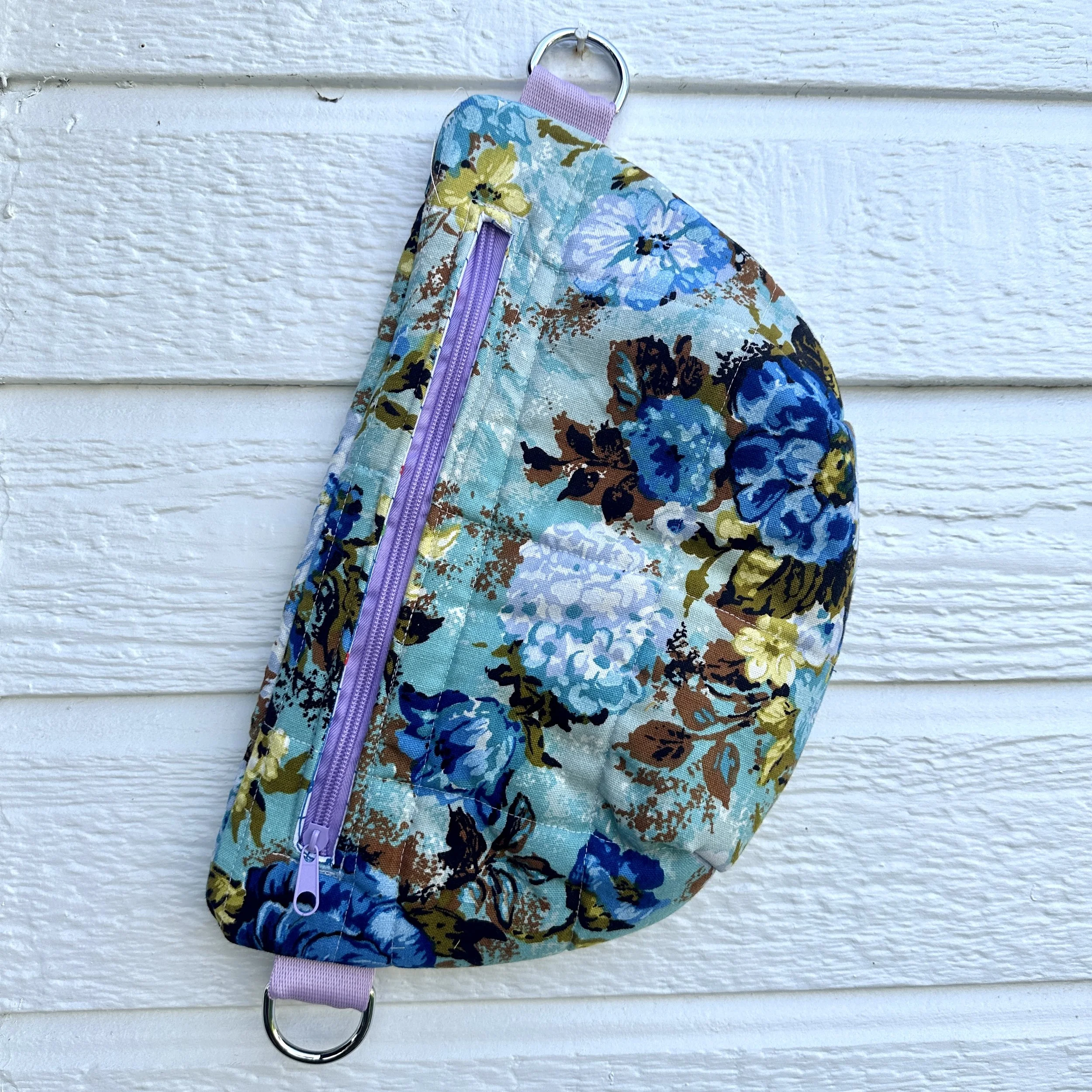 🦄Bum Bag Vintage Lavender and Blue Floral Fabric