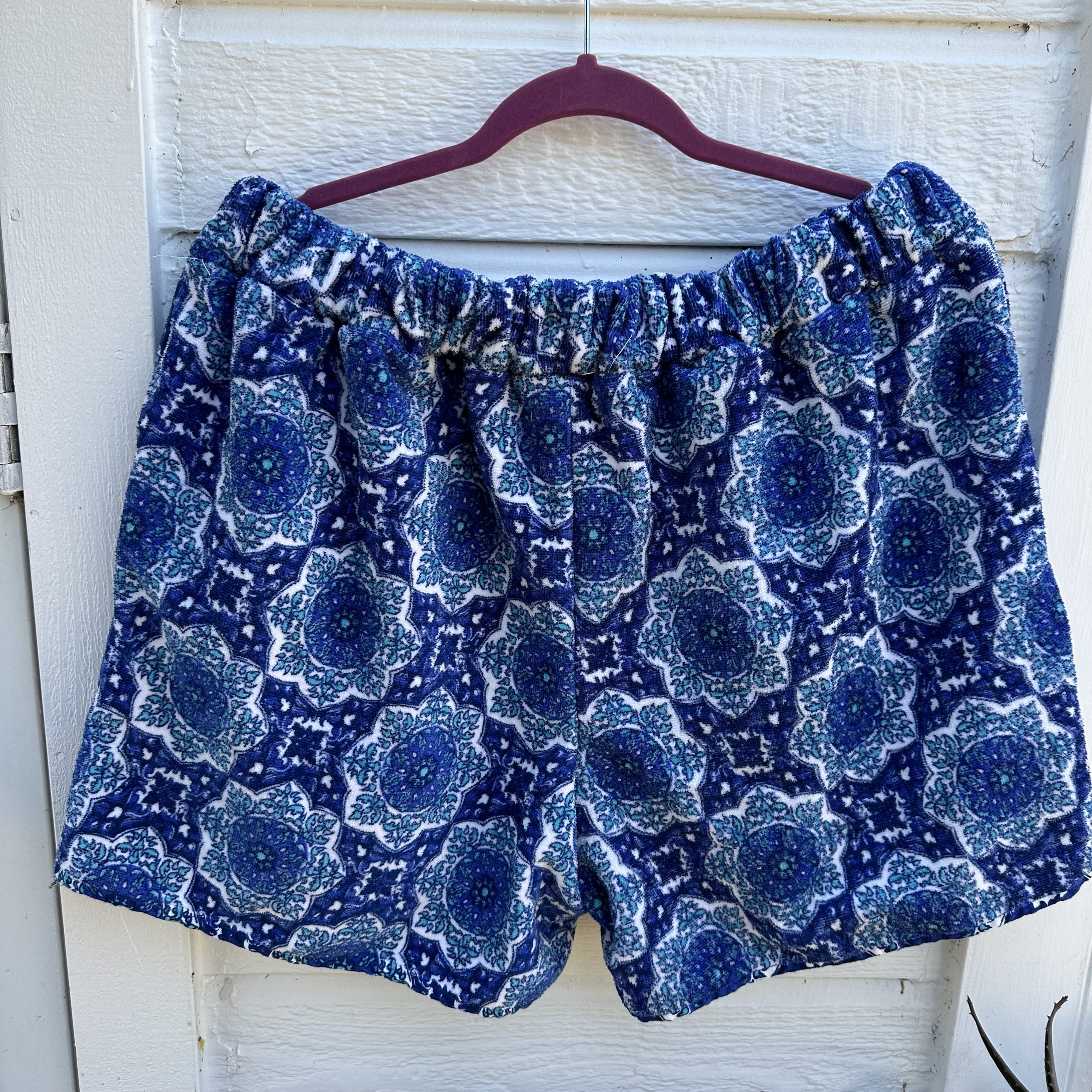 🩳💙Blue Mandala Terrycloth Shorts