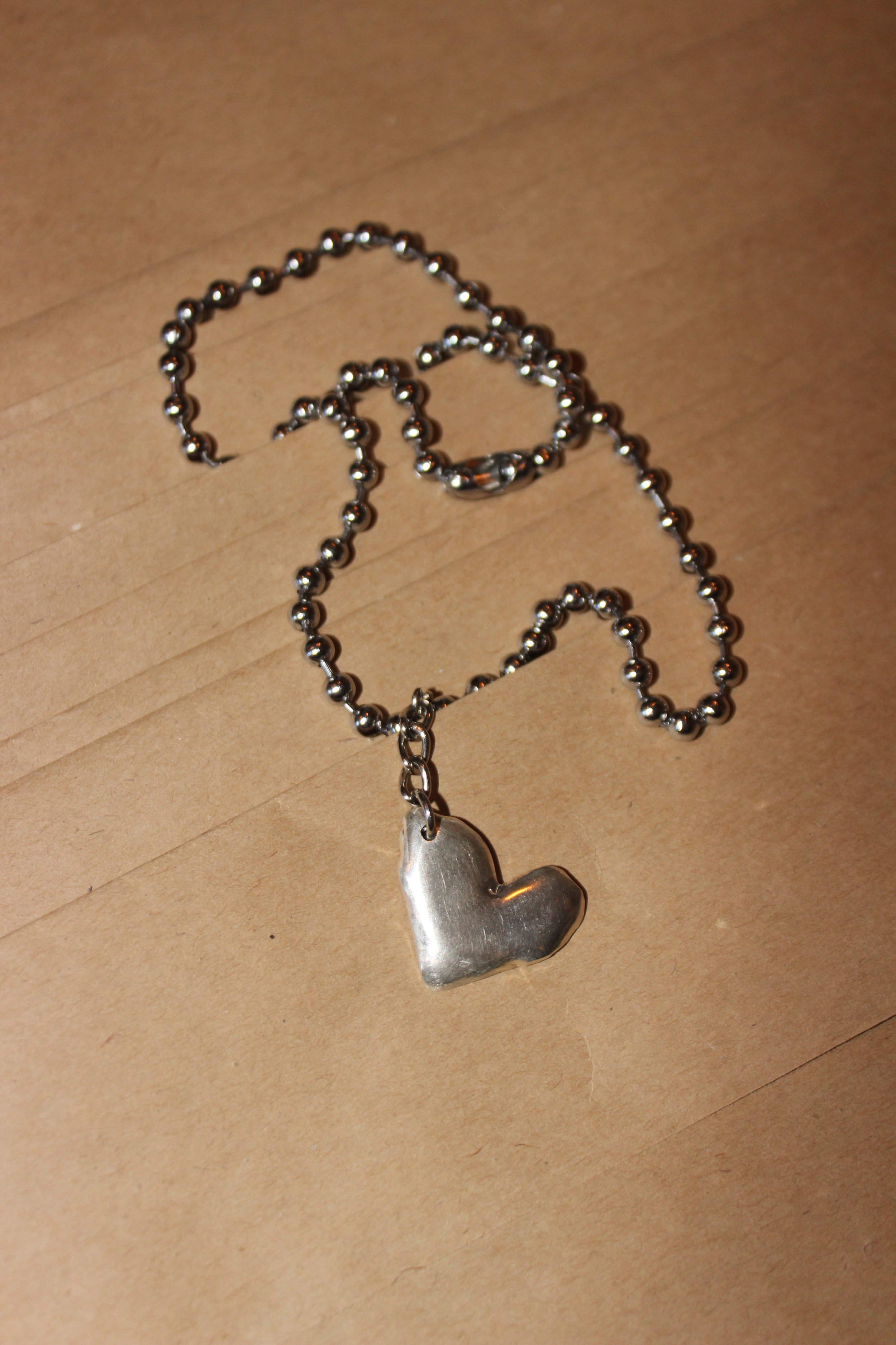 Custom Pure Silver Heart Charm Necklace