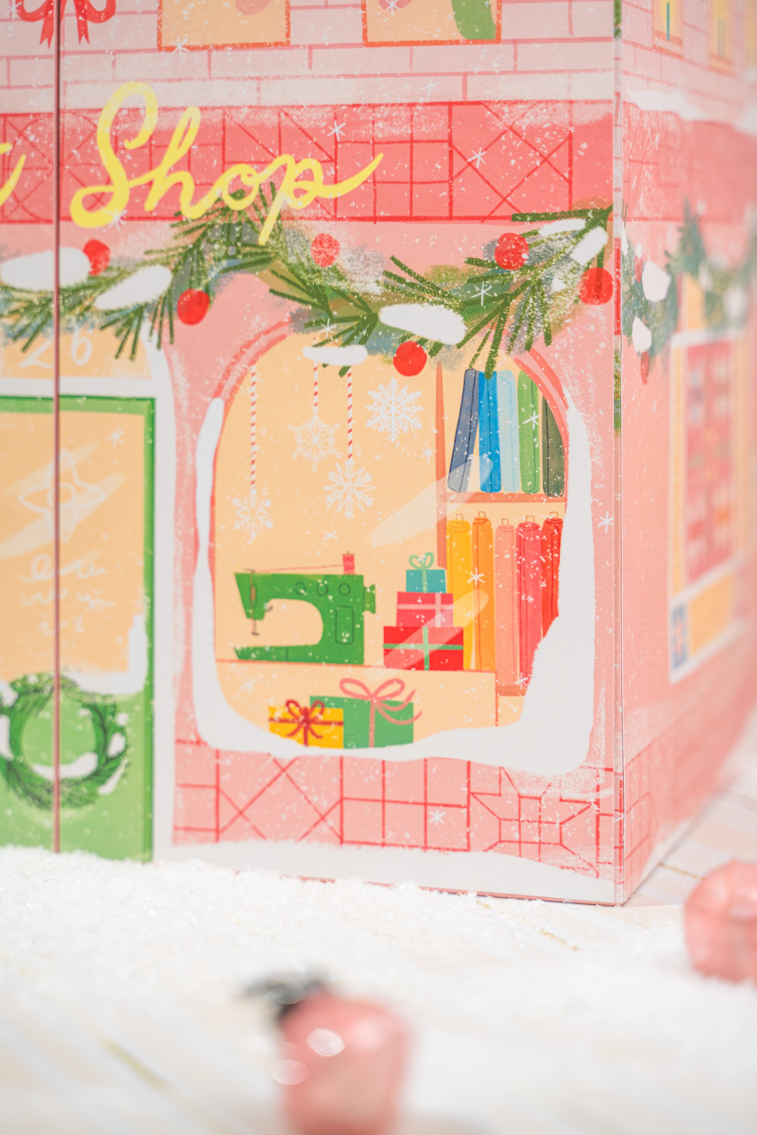 Front of lizzy house Quilt Shop advent calendar box