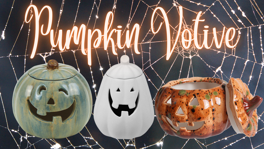 Pumpkin Votive Pottery Painting + 12 Tea Light Candles & Nightmare