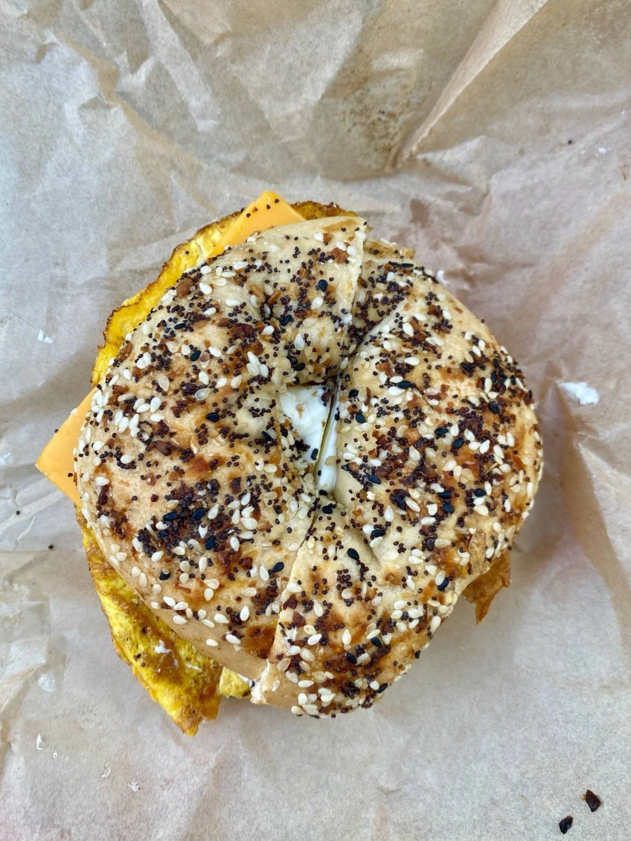 Farmhouse breakfast sandwich with pasture-raised pork and local, farm-fresh ingredients