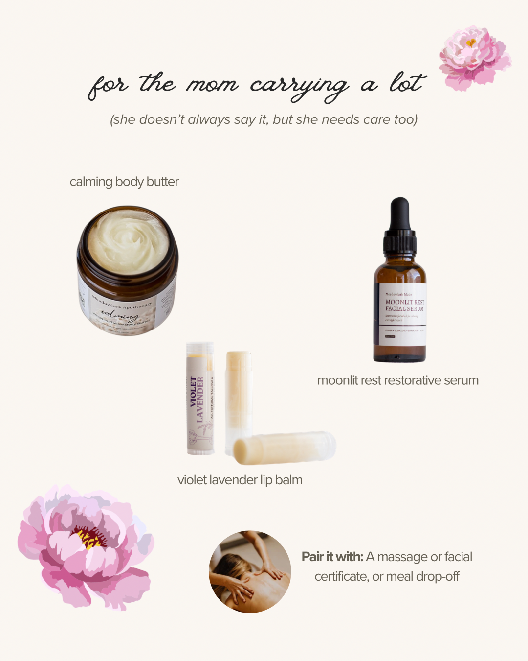 Mother's Day gifts for self care handcrafted in small batches by Meadowlark Made