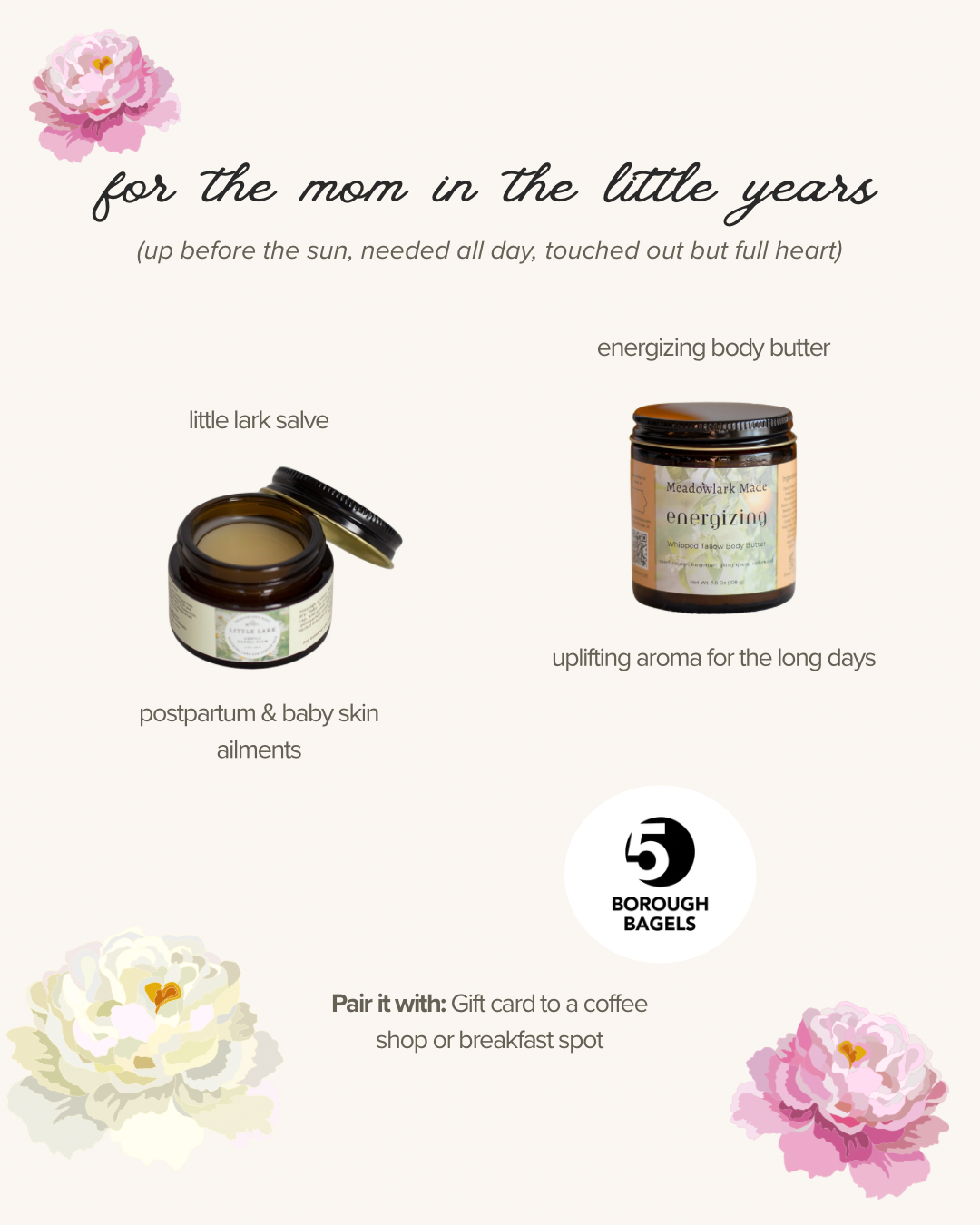 Natural skincare gifts for new moms, handcrafted in small batches