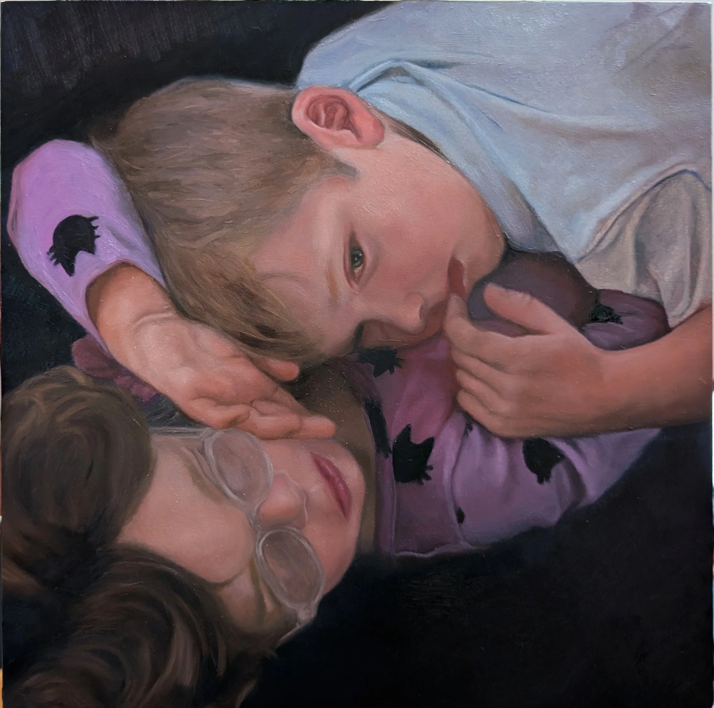 "Heavy work", oil on wood panel. 12 in. x 12 in. 2026.