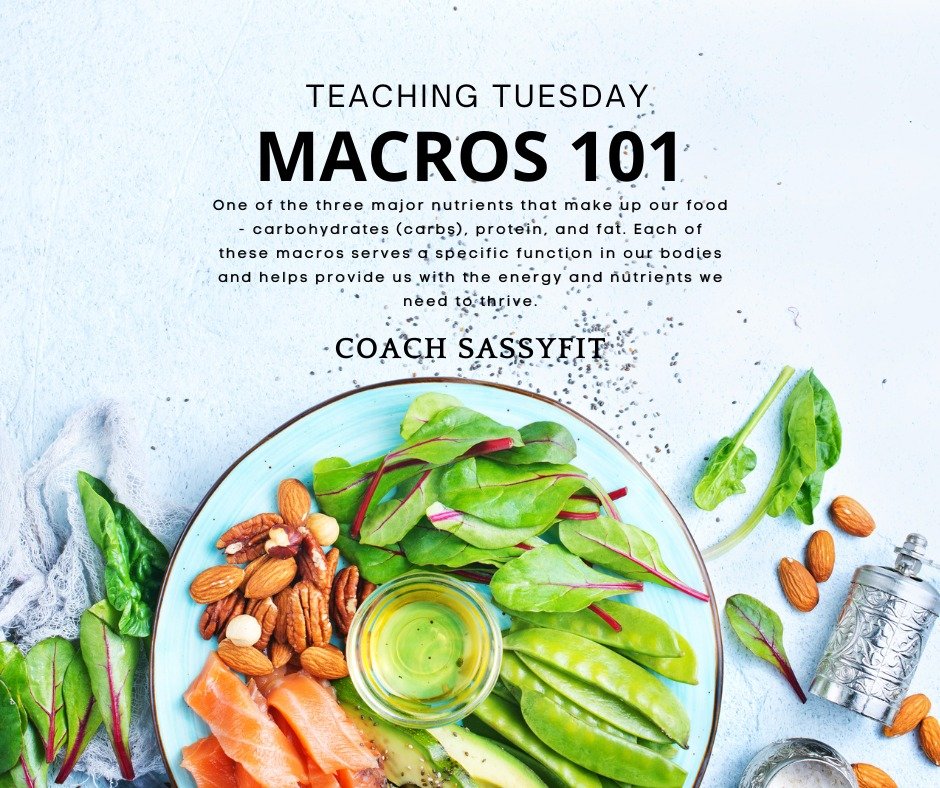 🎥 TEACHING WEDNESDAY: Dive Into Macros 101 🍏💪
Each macro plays a crucial role in fueling our bodies for optimal health:

🍗Protein (e.g., chicken): Builds and repairs muscles, key for recovery.
🍞Carbs (e.g., rice): Fuels your body and brain, prov