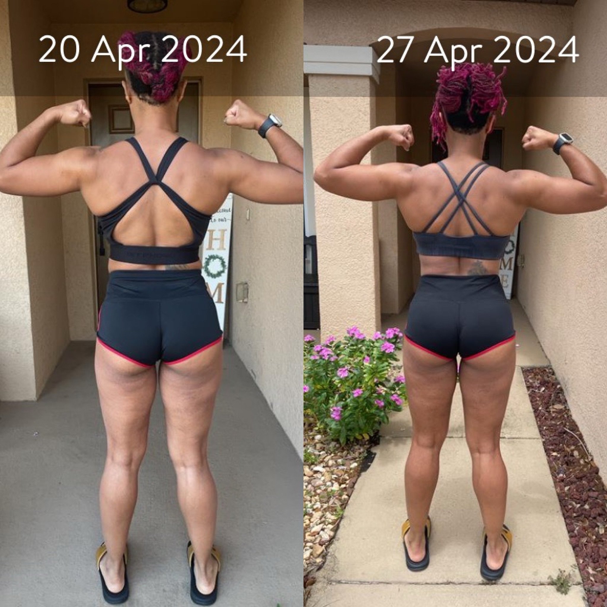 I&rsquo;ve been putting in the work to enhance my back strength 💪🏽, and I&rsquo;m thrilled with the progress! Here&rsquo;s a one-week comparison, and I&rsquo;m loving the results. A strong and defined back is super important to me&mdash;excited to 