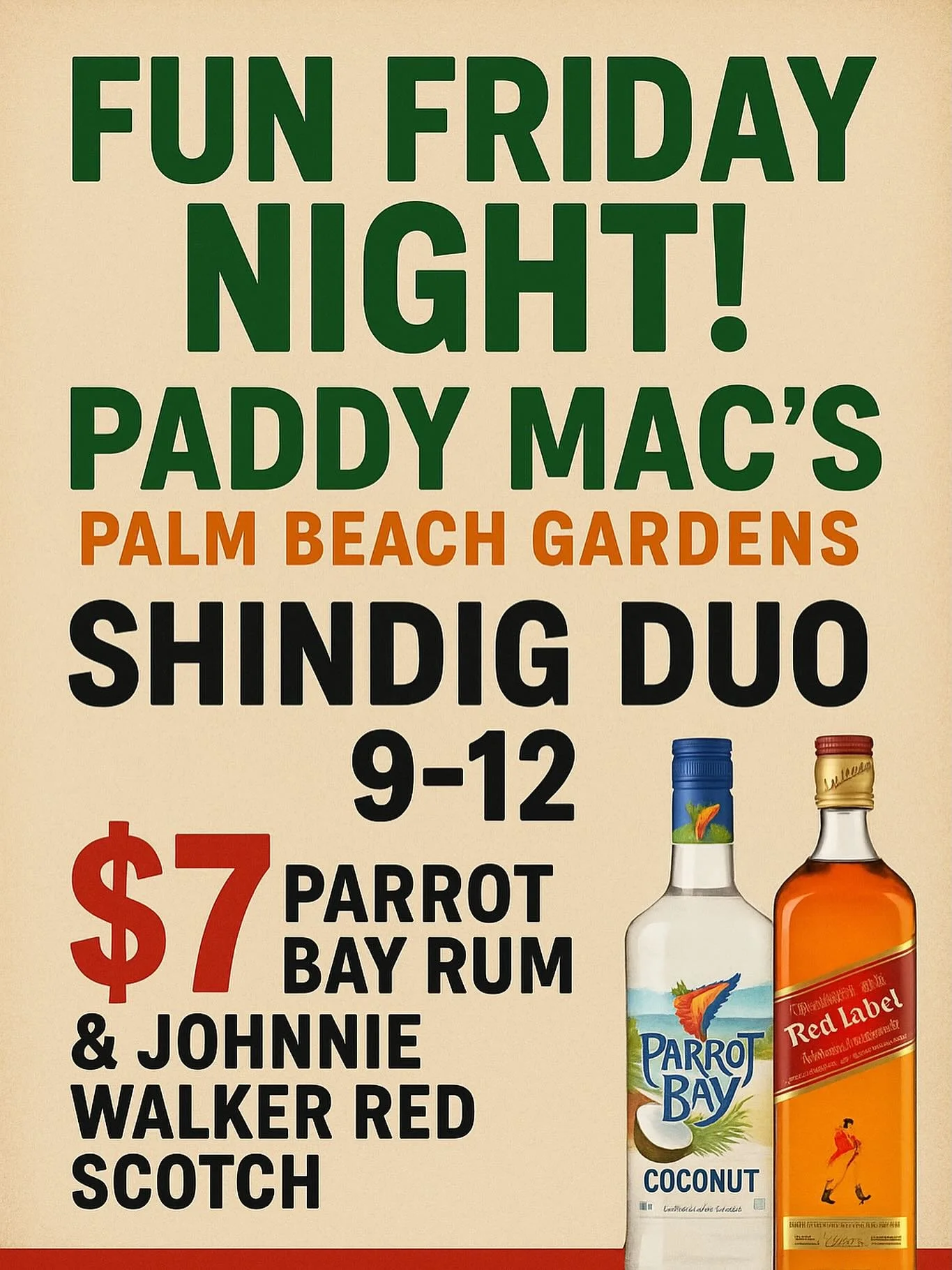 Shindig Duo's live music + $7 drinks = a great night (or a blurry morning) See you at Paddy Mac's, 9-12!