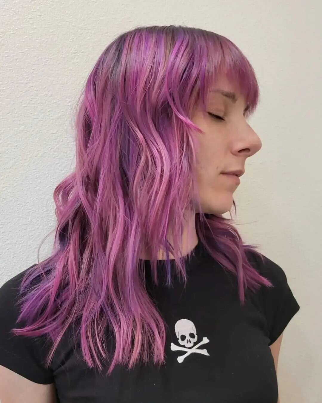 Another Look at one of my favorites! 
PINK AND PURPLE! 🥰
&bull;
&bull;
Looking forward to getting back to my Fun Creative side of hair! 
I would Love Love to do some more fun Cuts and Vivids, Unicorn, Rainbow, Kaleidoscope, Pastels, Color Block, Spl