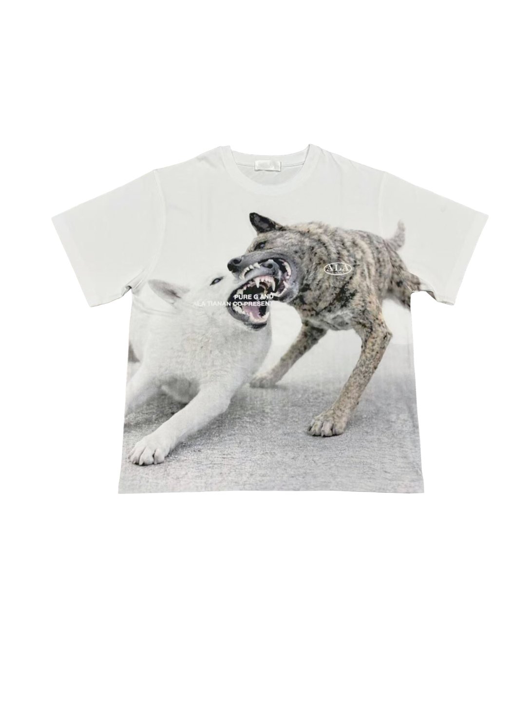 ALA TIANAN X Pure G dog kissing T-shirt