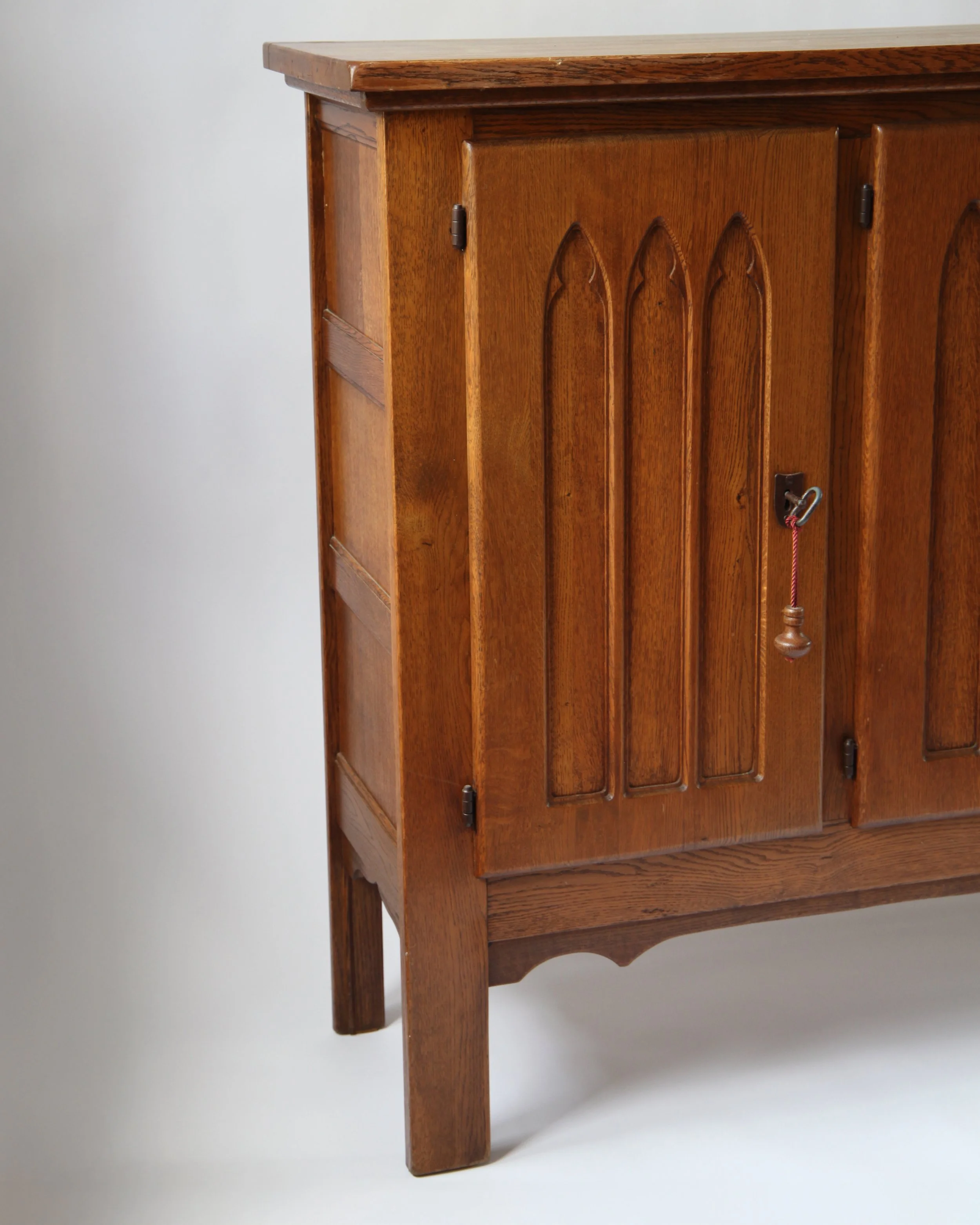 Neo gothic oak cabinet mid 20th.jpg