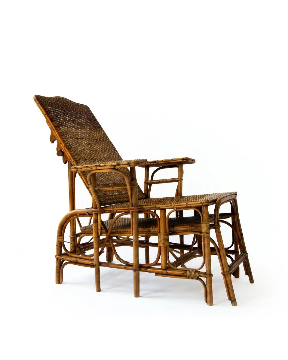 1920s Antique French riviera rattan lounge chair.jpg