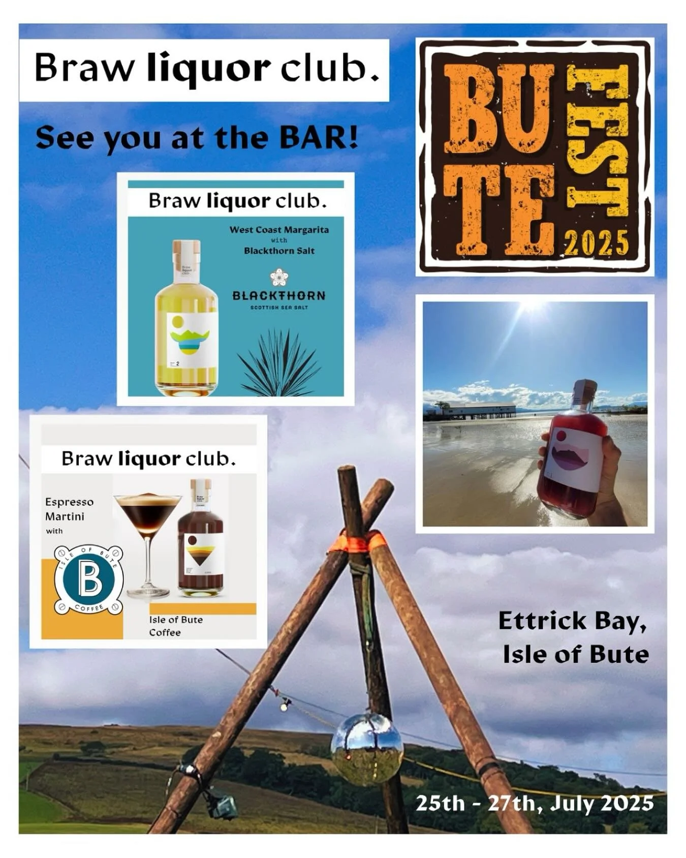 BUTEFEST ✨ 

You&rsquo;ll find us behind the bar 🥳 
+ lots of other local tipples! Exciting 🎉

🍾 @butefest is 10
🎸 3 stages and over 60 bands
🎪 Family-friendly Music Festival 
☀️ ALL BY THE BEACH!!
🎟️ Tickets available at butefest.co.uk
