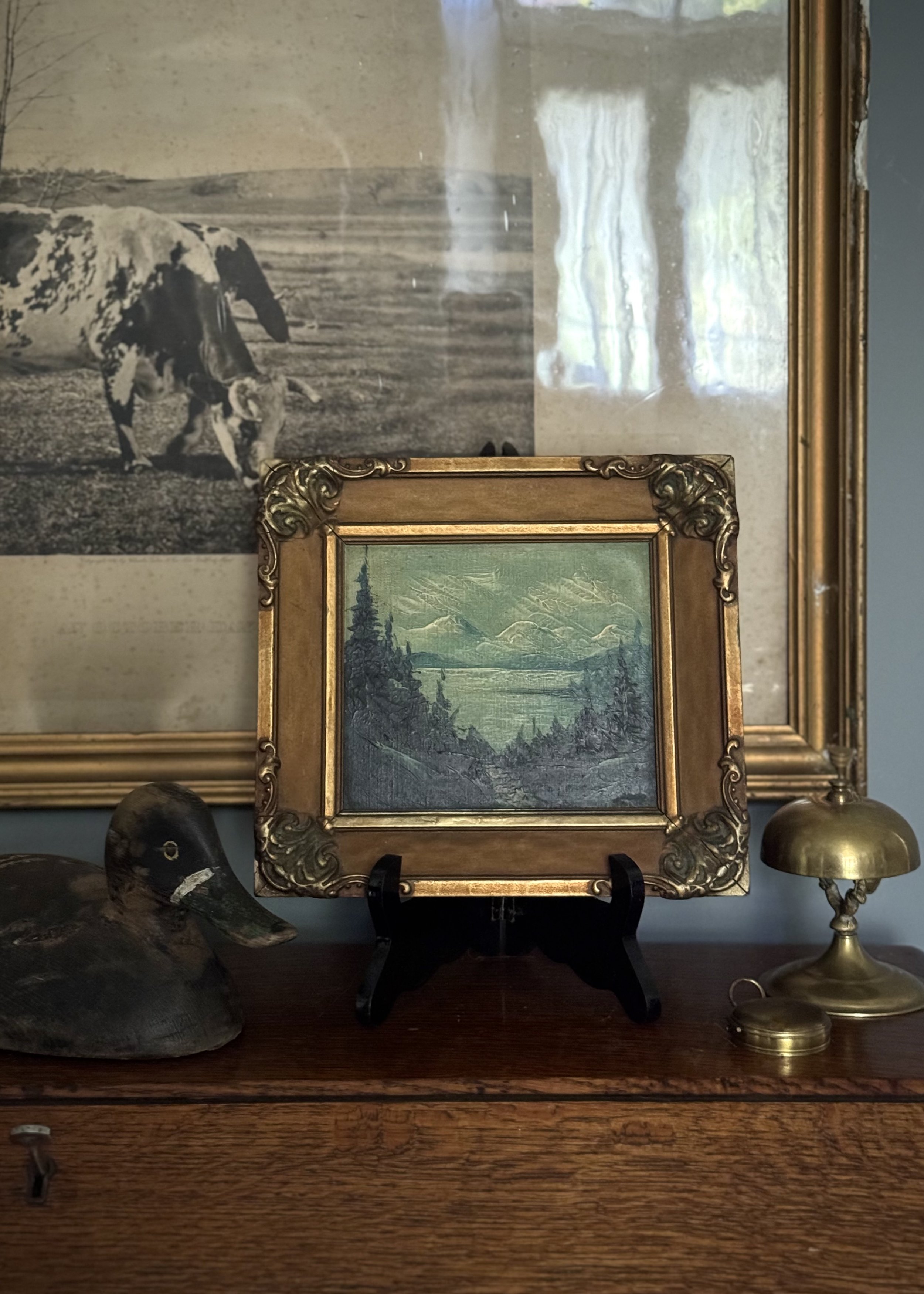 CHARMING SMALL SCALE ORIGINAL COASTAL LANDSCAPE OIL PAINTING C 1940 | INCLUDES SHIPPING IN CANADA
