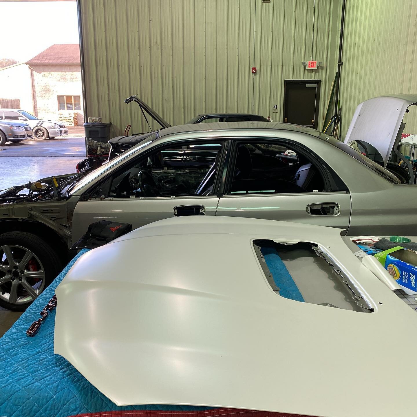 07 WRX come in for a wrap! Going with @averydennison satin Pearl white, stay tuned, this thing is going to look wild when it is done. @wrapinstitute #wrappingcars #pittsburghdetailing #wrappedcars #vinylwraps #wrapinstaller #subaru #wrx #subaruwrx #h