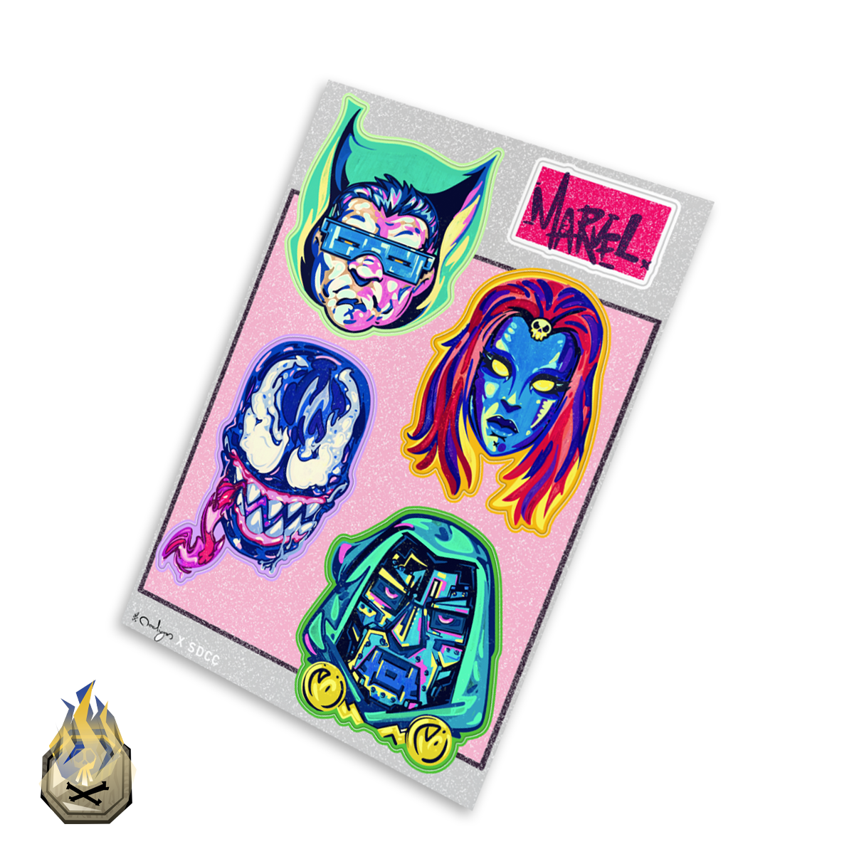 woodend nickel: marvel mugs sticker sheet (vinyl sticker)