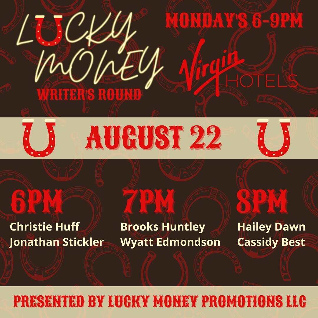 Come by this week&rsquo;s round to say howdy &amp; catch some great music! 🤠 This Monday night on the @commonsclubnsh patio at the @virginhotelsnsh ✨