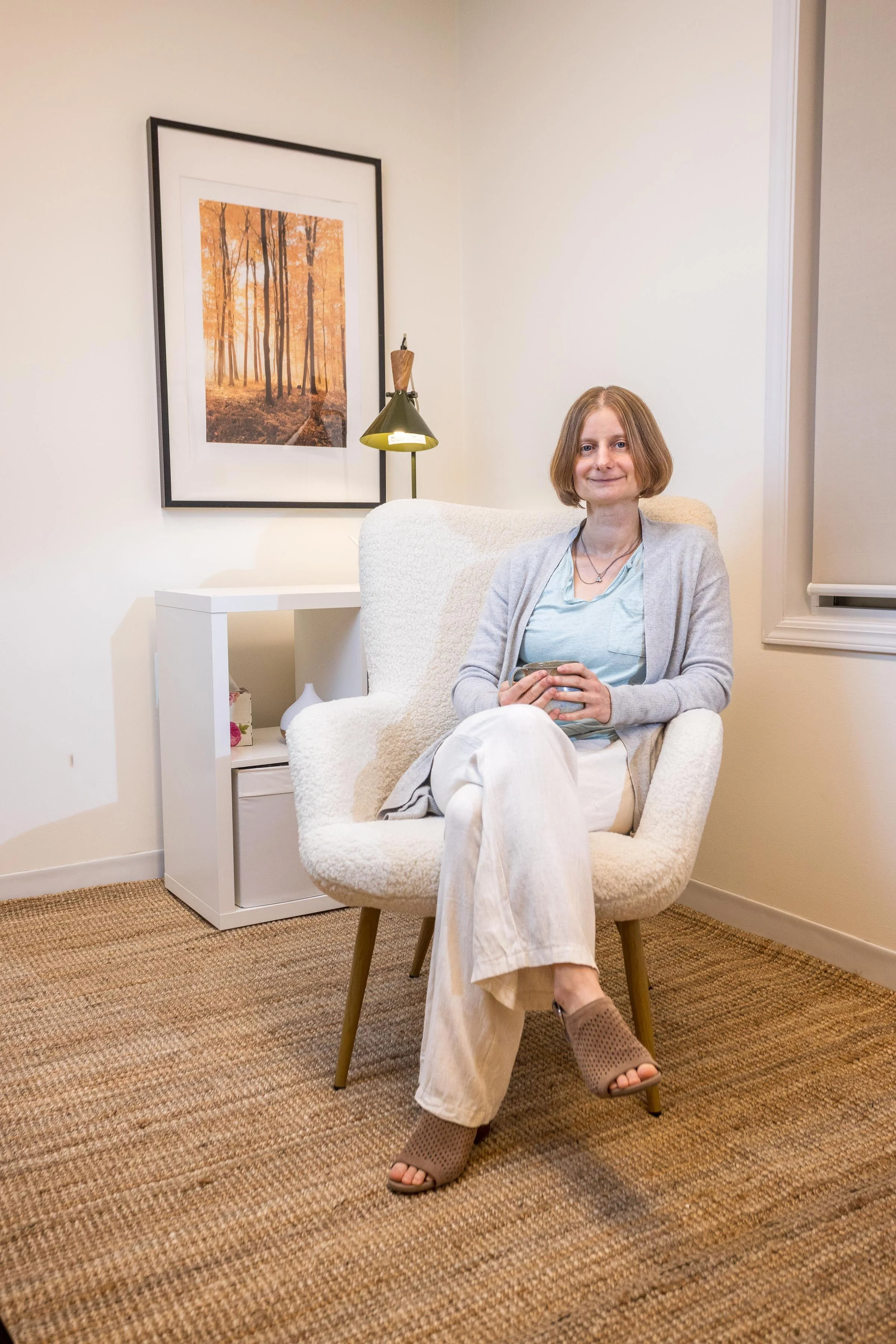 “Tina Gal, Registered Psychologist, in her counselling office in Whitecourt, Alberta.”