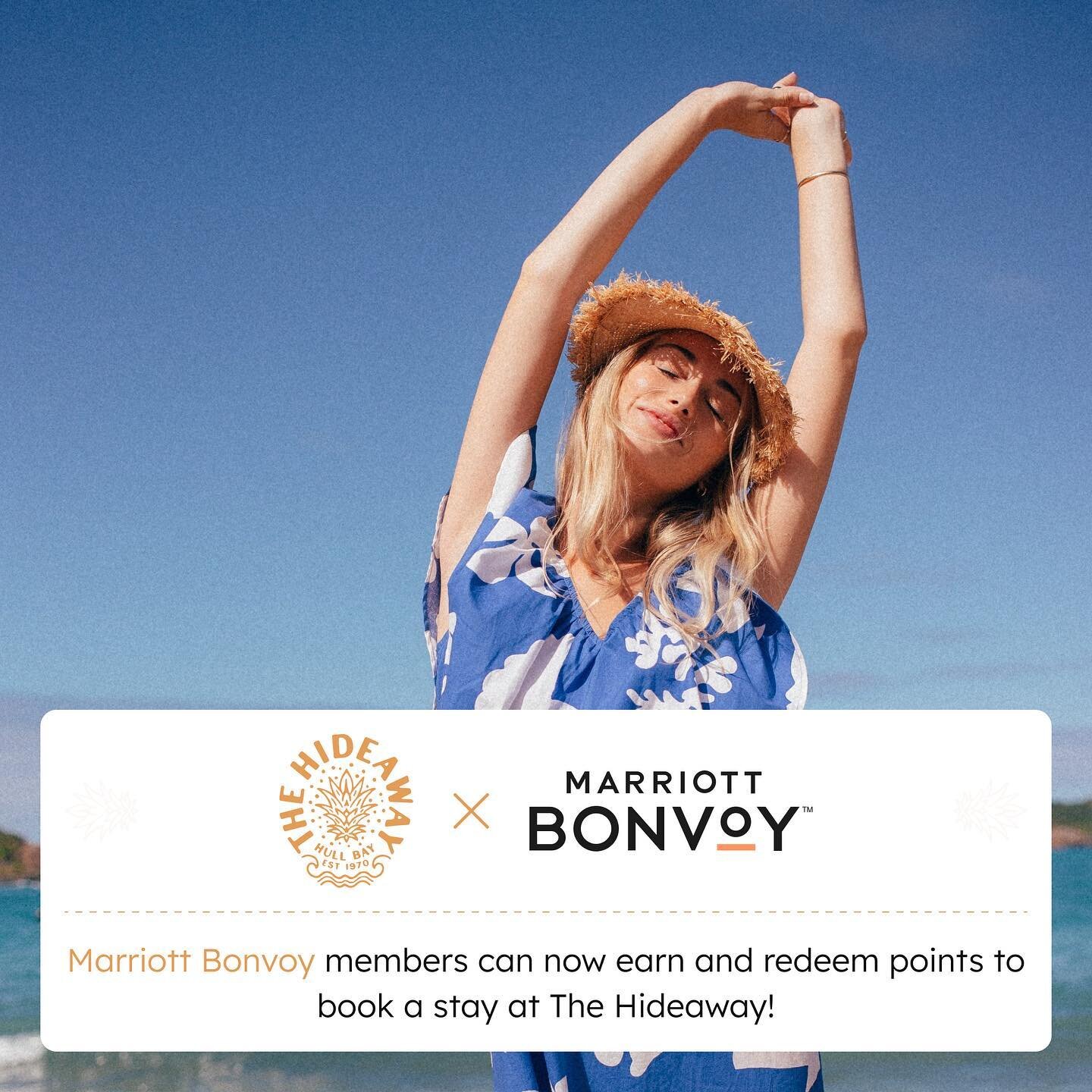 Hello 👋 Marriott Bonvoy members! Are you looking to get away to a lush Caribbean oasis? Look no further &mdash; The Hideaway is proud to announce we are now a home management partner of Homes &amp; Villas by Marriott Bonvoy &mdash;redeem your points