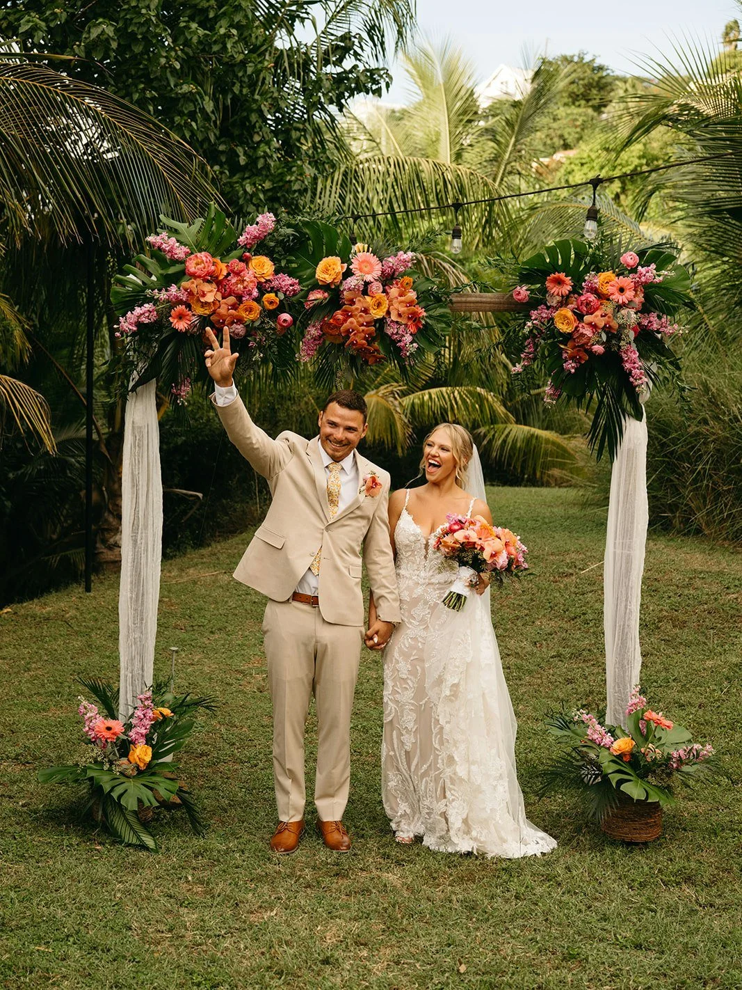 &amp; That's how its done! Amanda &amp; Connor got married surrounded by palms + their loved ones in the Hideaway Farm! 

The perfect destination wedding venue, with something to offer everyone, is waiting for you in St. Thomas!

Photographer: @kelli