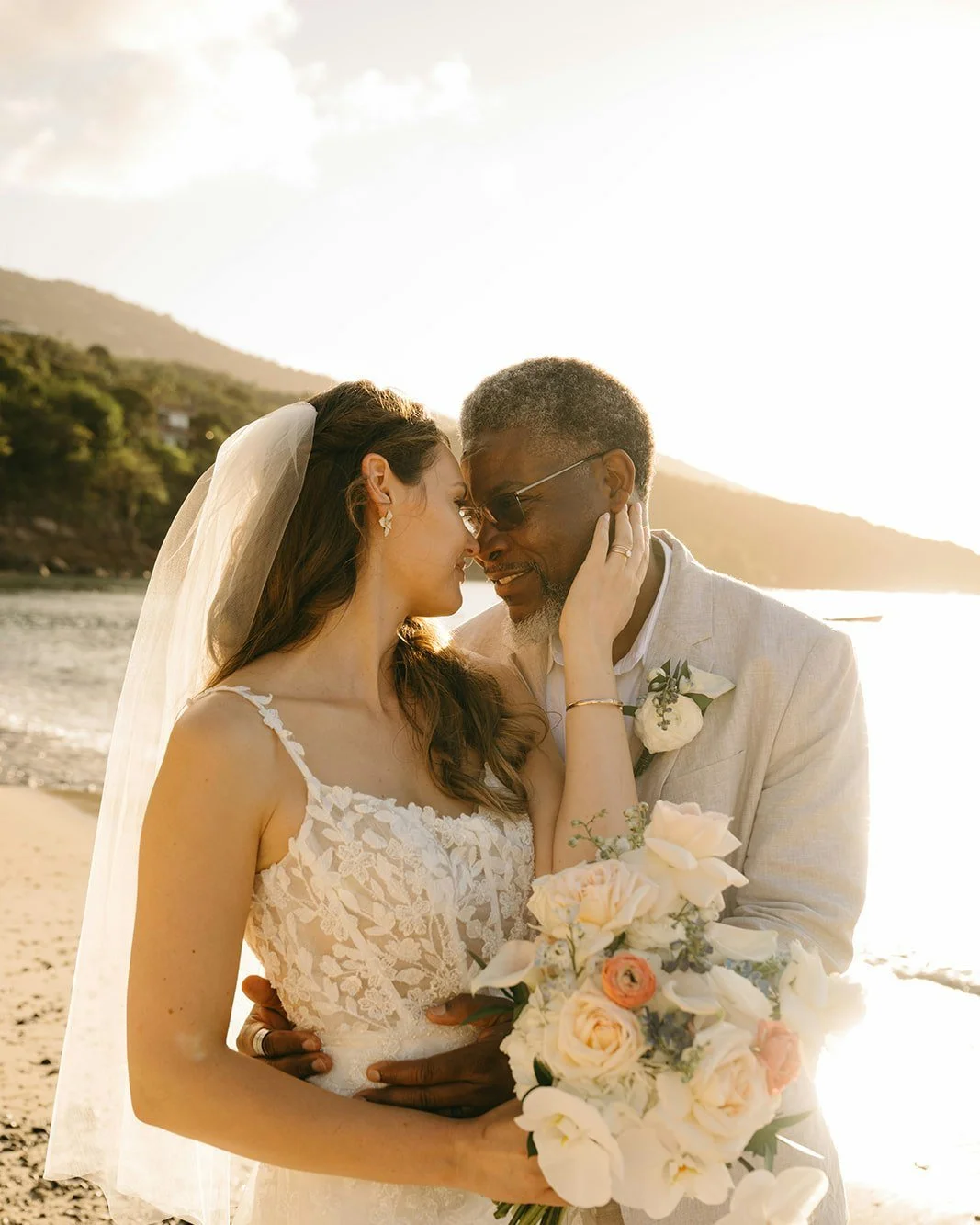 Wrapped up in Golden Hour &amp; all the feelings of having just gotten married! 🌅 Sunsets at Hull Bay hit different when you're sharing the moment with the love of your life!

Photographer: @kellipeevey 
Florist: @budsandrosesfiori 
Venue: Hull Bay 