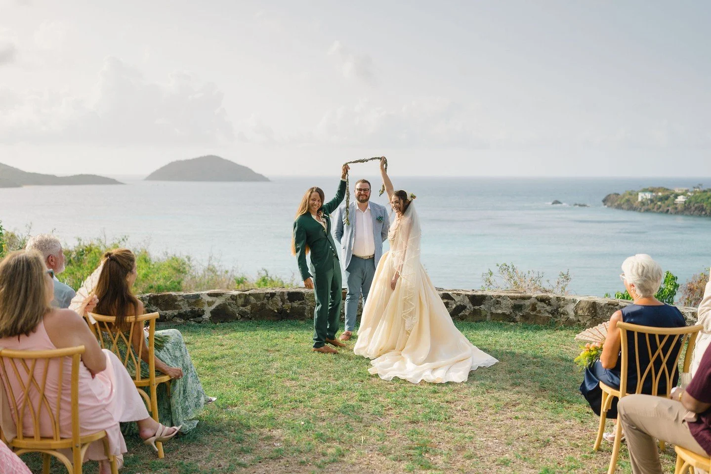 Tying the knot...LITERALLY! 😉 Elise &amp; Rachel's wedding was full of heartfelt, ceremonious moments. Cheers, to the Carvel's!!! 

Reach out to our team today to learn more about our wedding packages! 

Photographer: @photosbyannalee
...

#usvi #vi