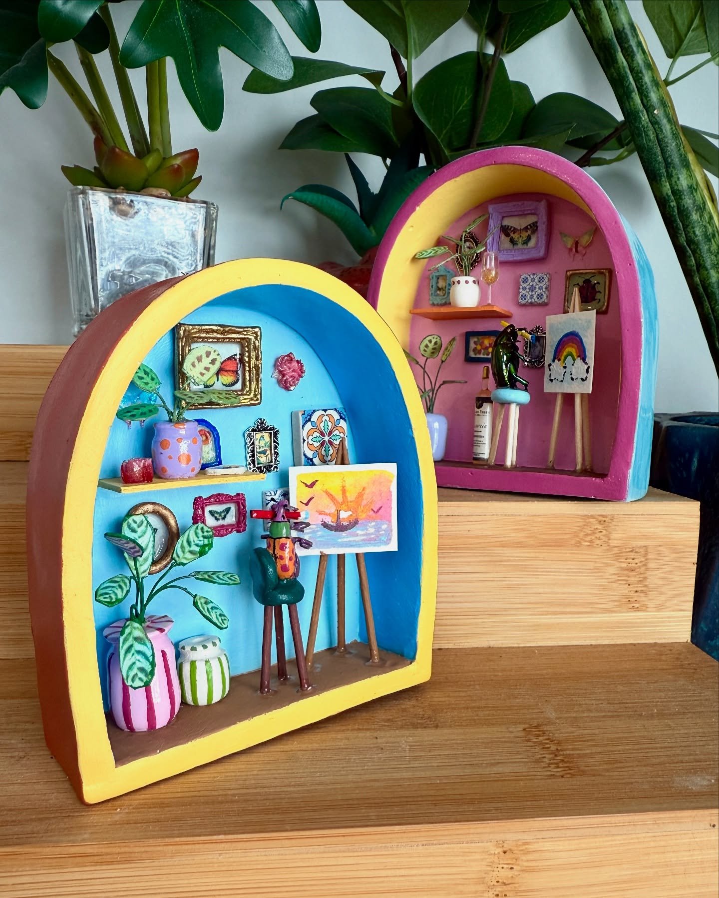 A colorful, plant filled batch in the works as I yearn for spring 🥲

I really focused on quality and detail with this shop update, and I&rsquo;m so happy with how these arched frames are turning out. I&rsquo;ll also have TWO larger scale bug bars av