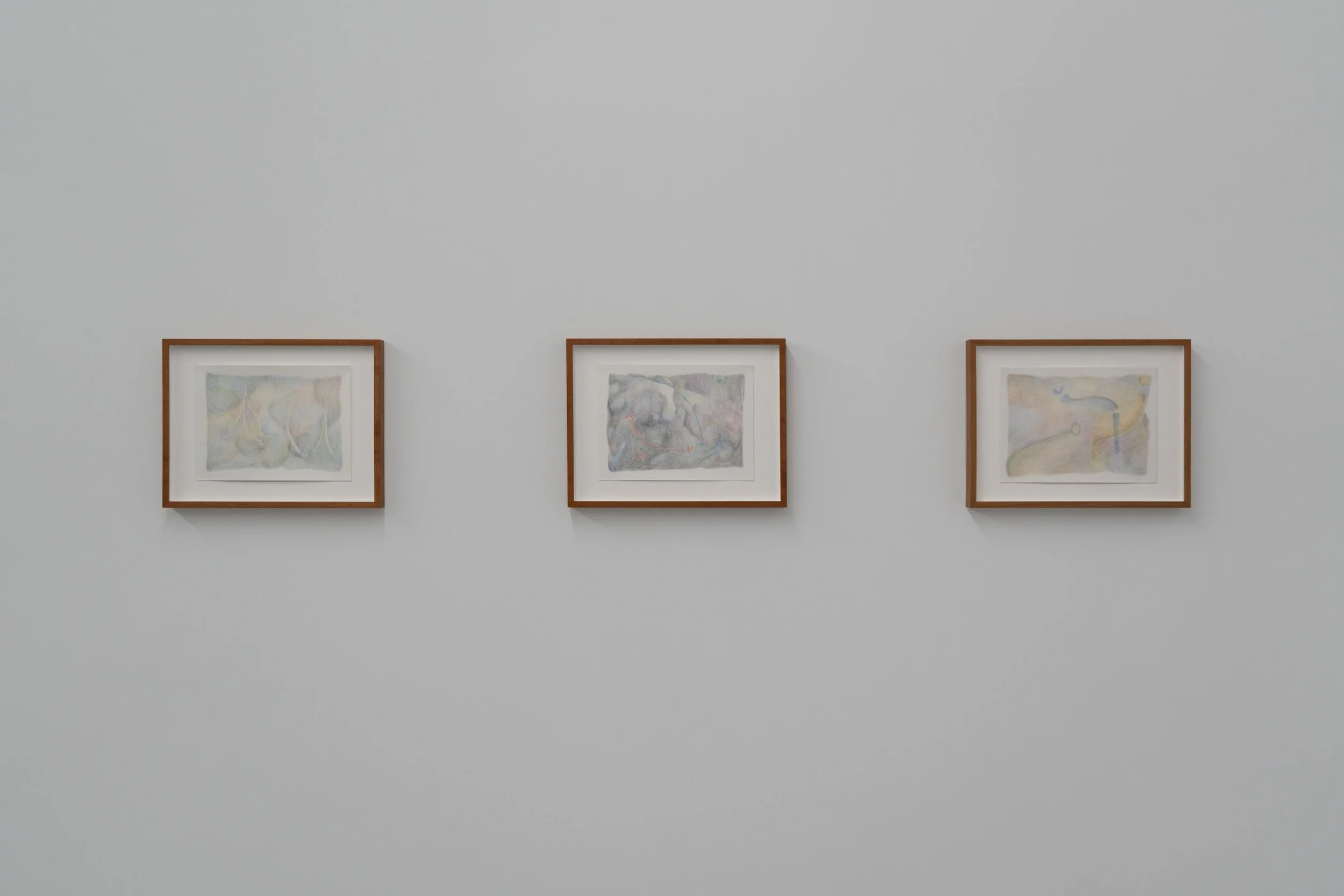 Folk Dance, Open Figure no.5-4-6, 2025, colour pencil on arches paper, 9 " x 12 ". 
@ Mégane Voghell