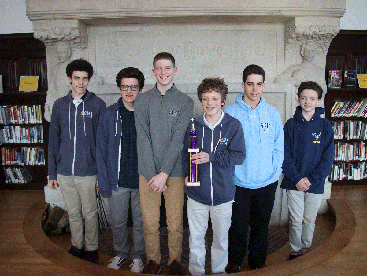 9th grade SCH Chess Team, 1st Place Overall, PAPSCL, I'm holding trophy