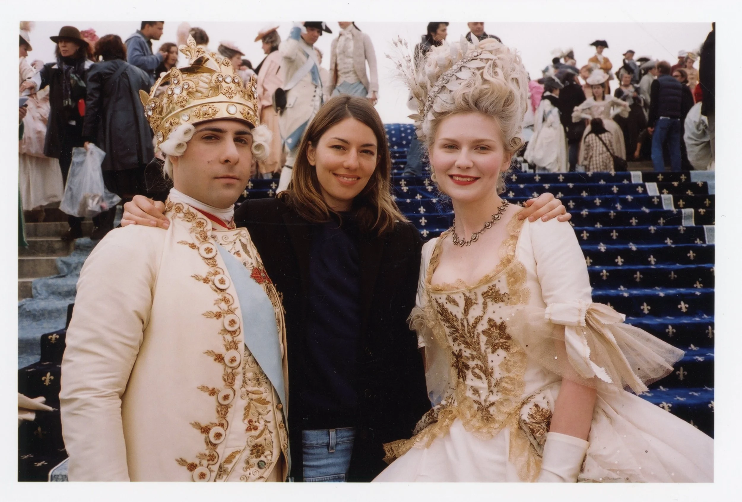 Jason Schwartzman, Sofia Coppola, Kirsten Dunst on the set of Marie Antoinette, 2006