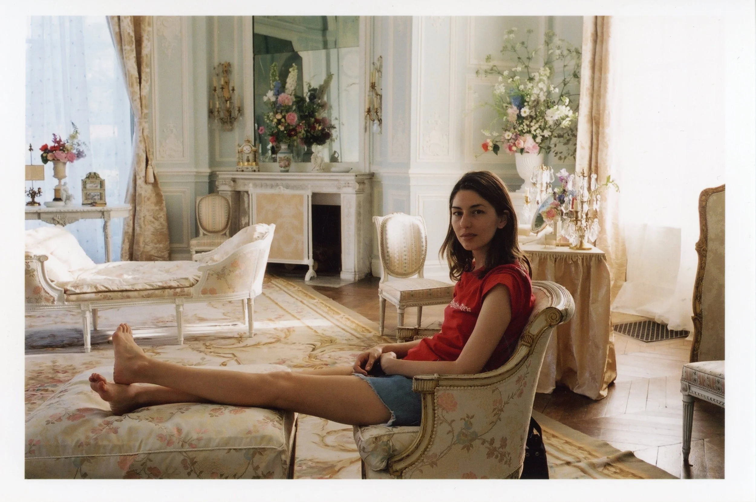 Sofia Coppola on the set of Marie Antoinette, 2006