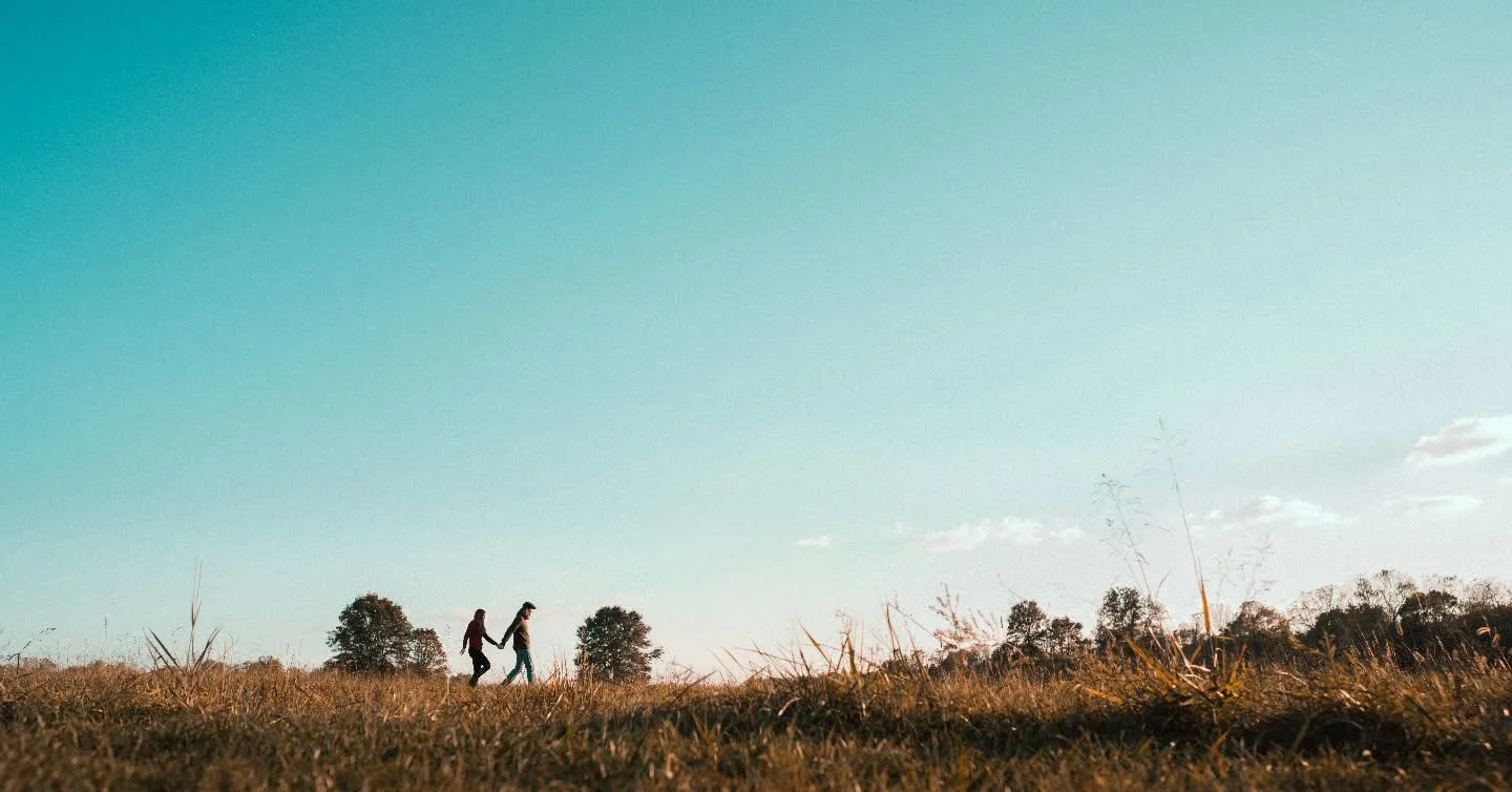 I saw a turquoise sky over a field of gold and thought, "This has Wes Anderson written all over it." 

Now I want an entire Wes Anderson-themed engagement session, and I won't stop until I get it (I probably won't stop afterwards either).