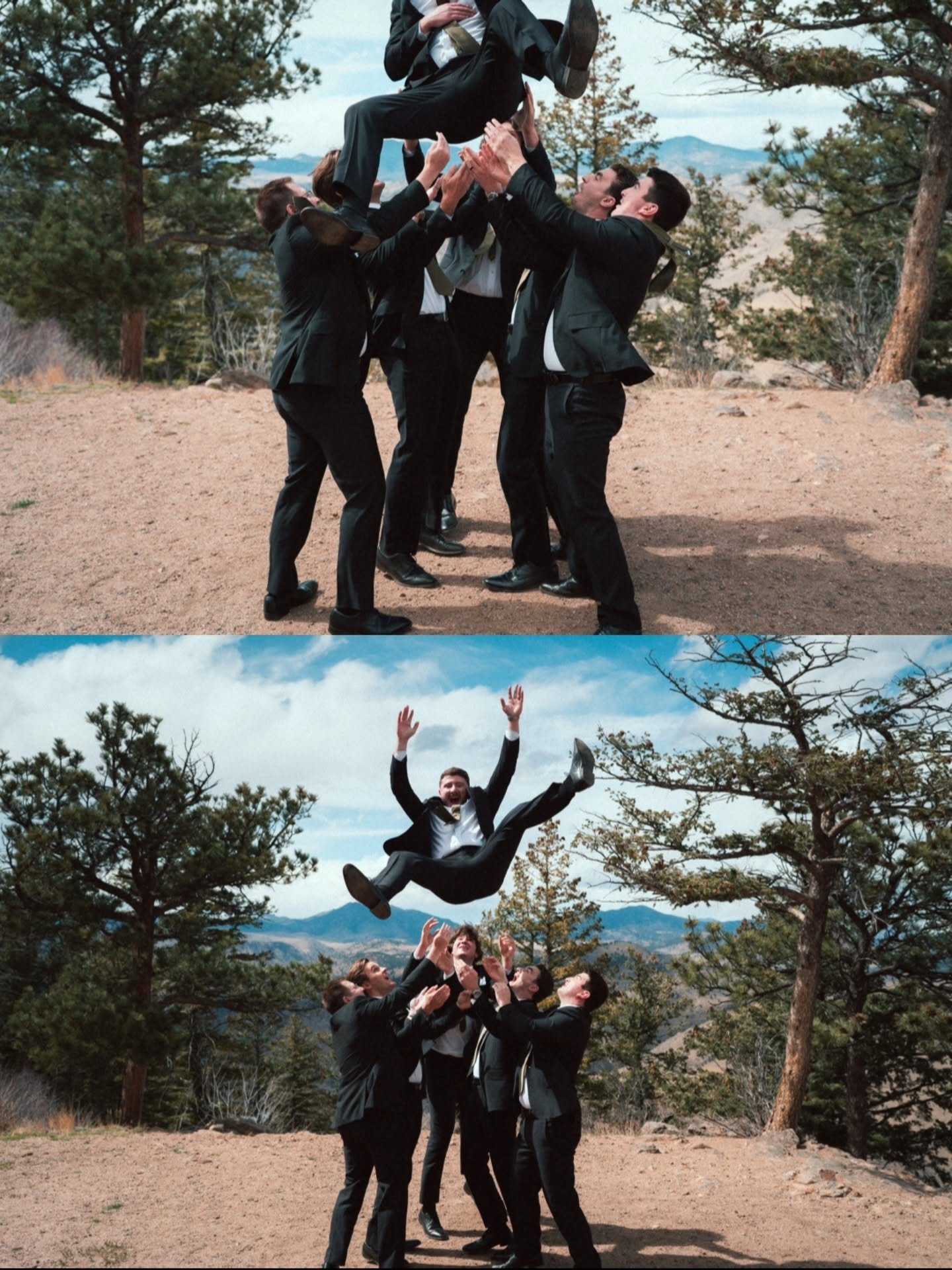If at first you don't succeed, try again!

Nick wanted a photo of his groomsmen throwing him up in the air. But @irislove89, who was on groomsmen duty, didn't expect them throw him this high🤣

Luckily they were good sports and were more than happy t