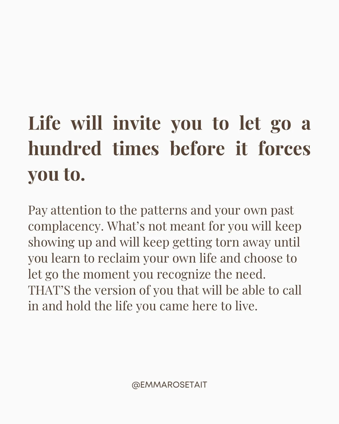 I&rsquo;ve been thinking a lot about letting go in this season of life. On the one hand all letting go creates space for what&rsquo;s to come and it&rsquo;s so important to feel our grief and then focus onwards. 

However, the other side of this expe