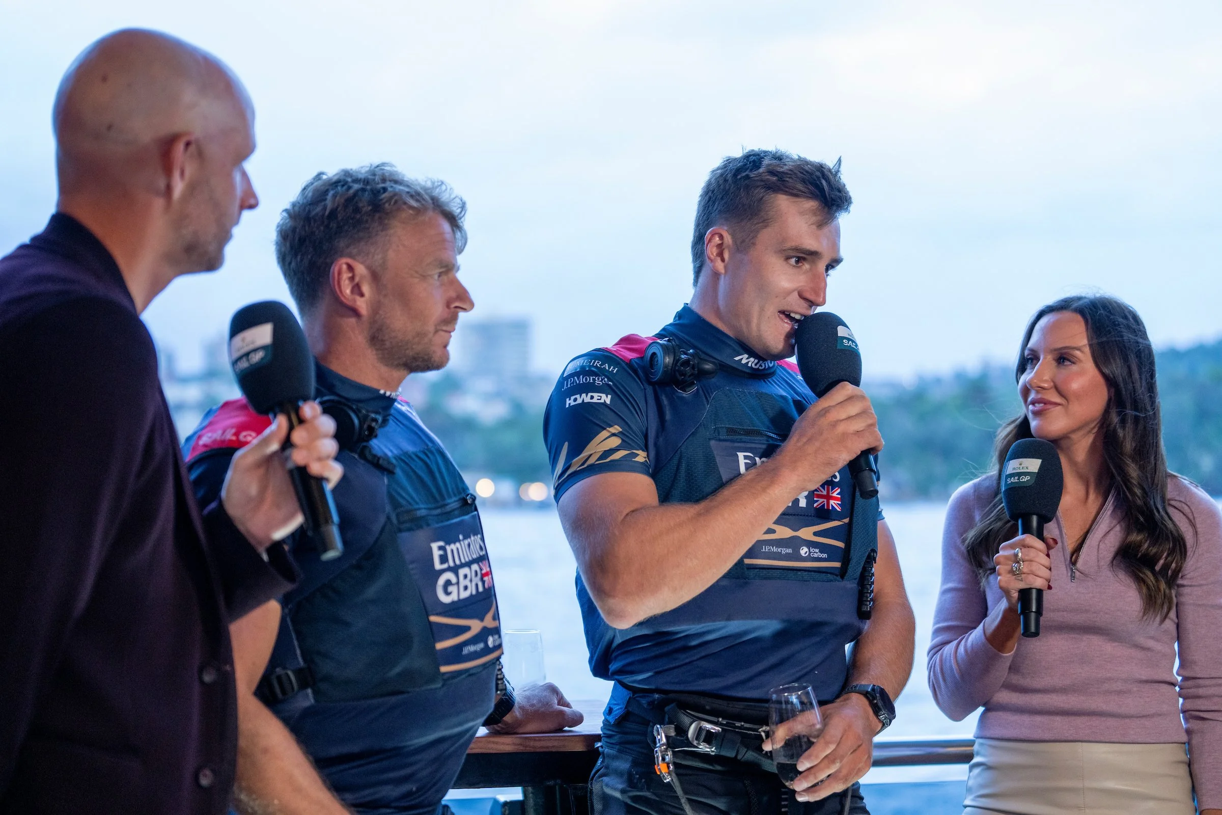 Adrenaline Lounge Hosts, Jarrod Walsh & Kelsey Browne. SailGP Sydney Feb 2026.